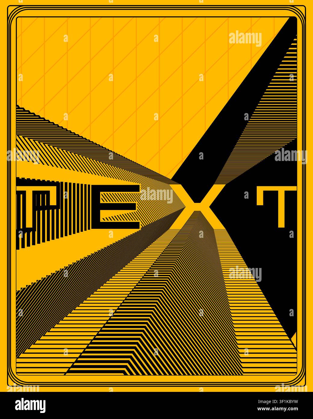 Creative Zigzag Geometric Type Poster Dynamic Visual Design Print Stock Vector
