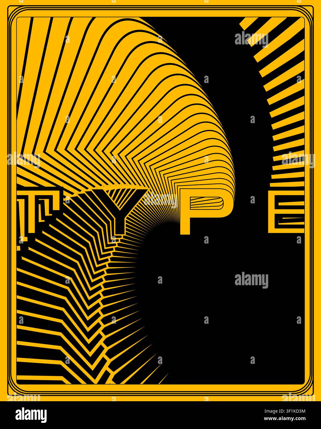 Zigzag Geometric Type Poster Dynamic Visual Effect Modern Art Design Stock Vector