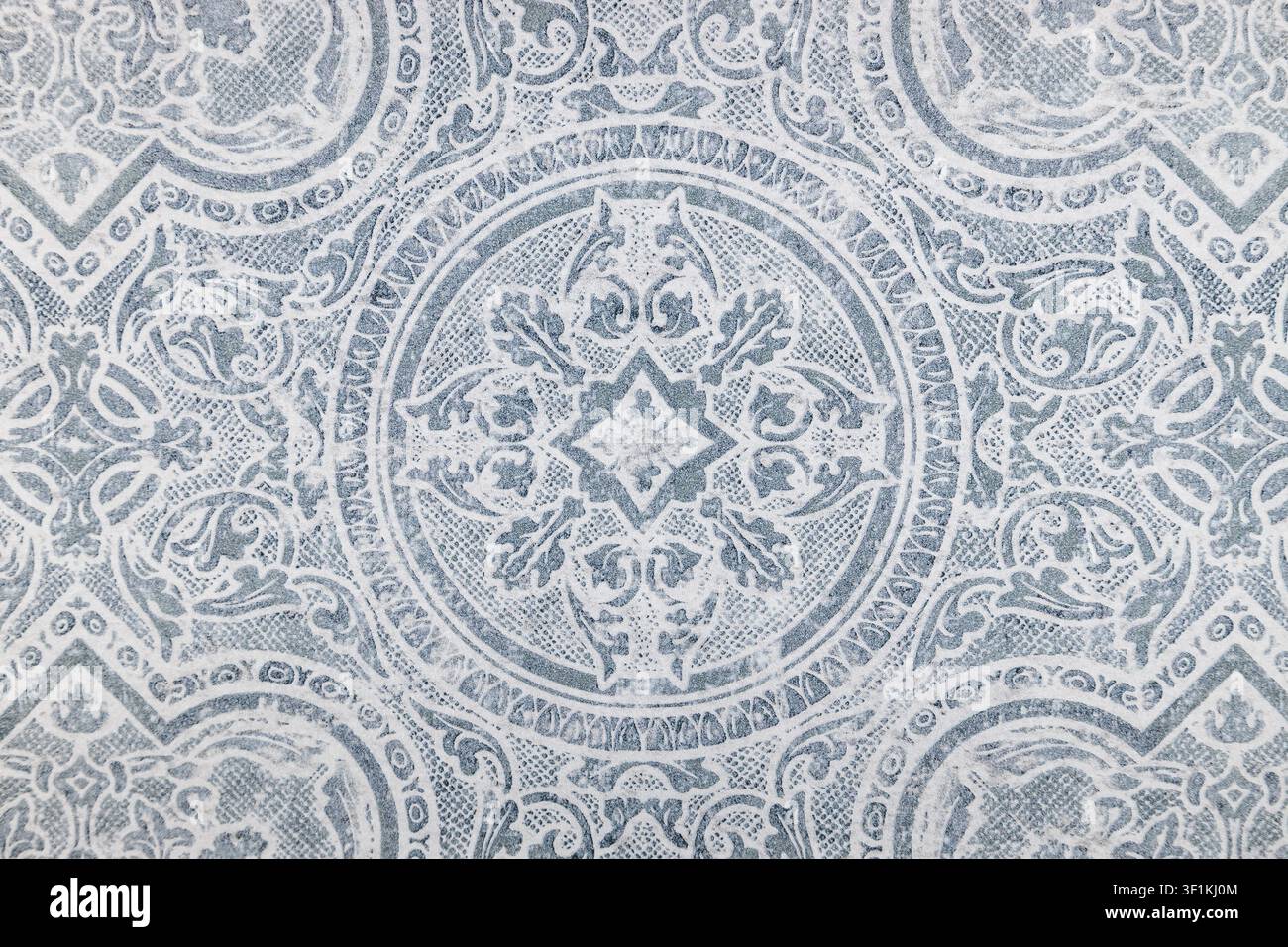 Faded damask vintage tapestry pattern background Stock Photo