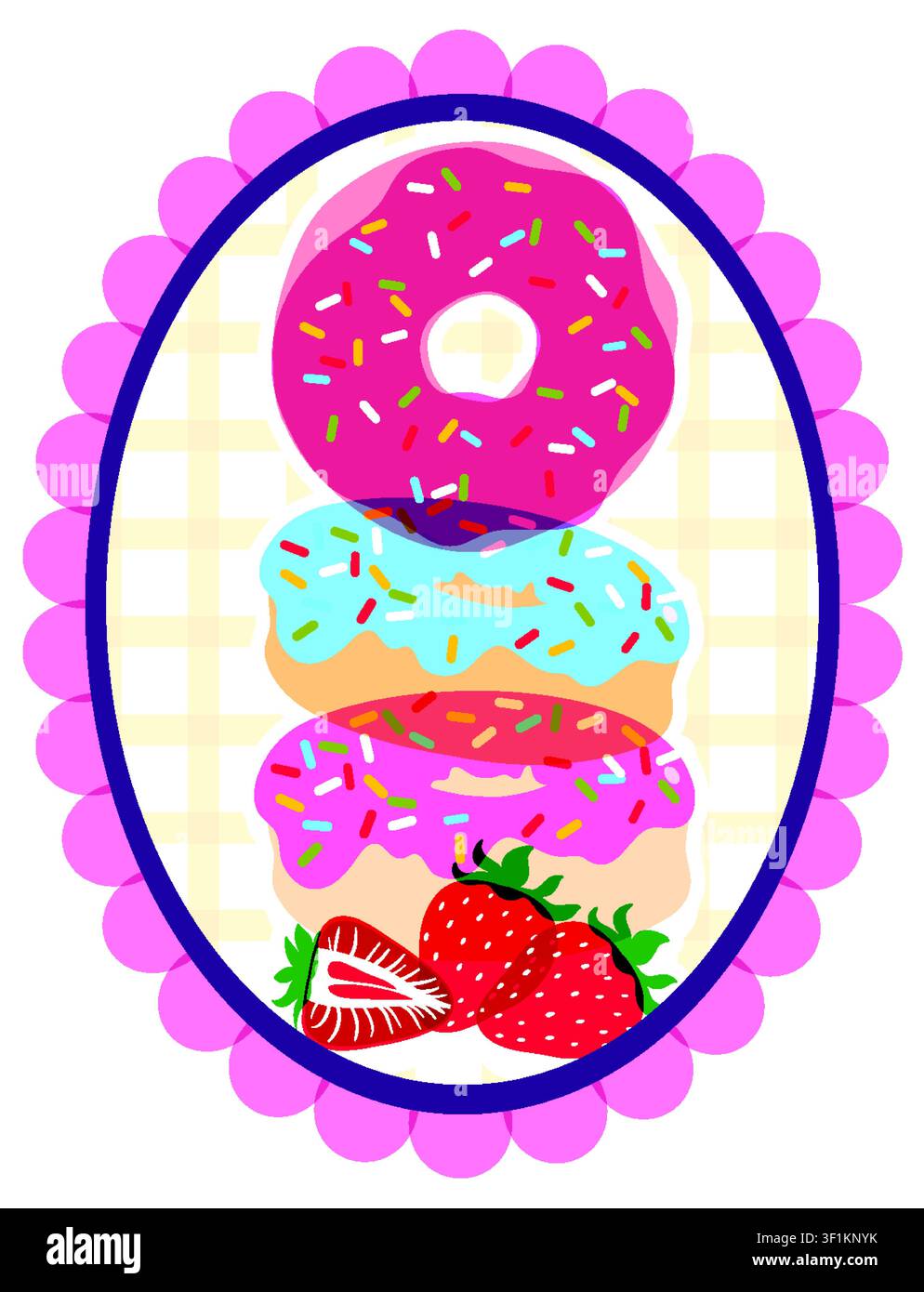 Vibrant red scalloped sticker design