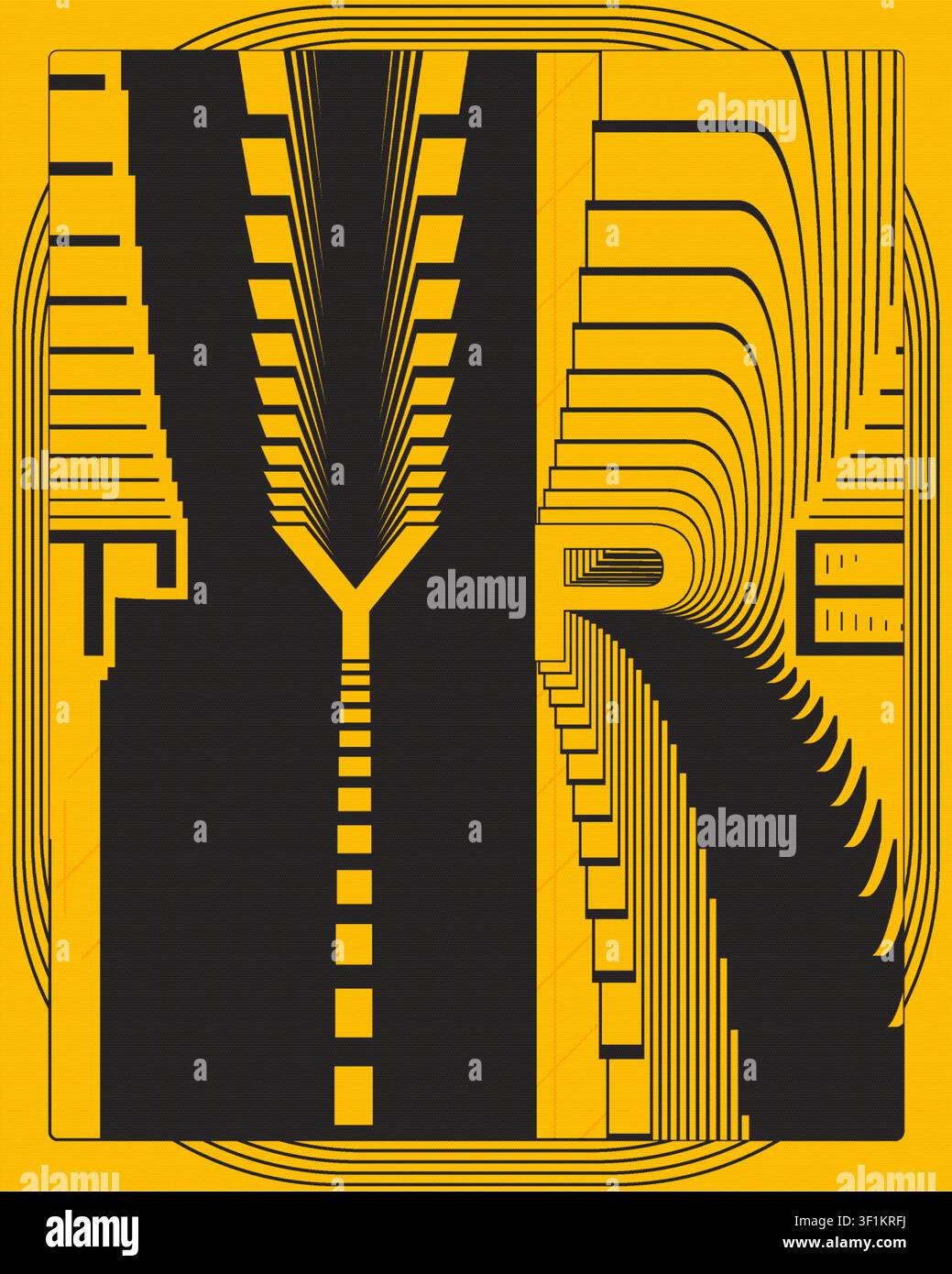 Creative Abstract Symmetrical Typography Text Poster Modern Design Layout Stock Vector