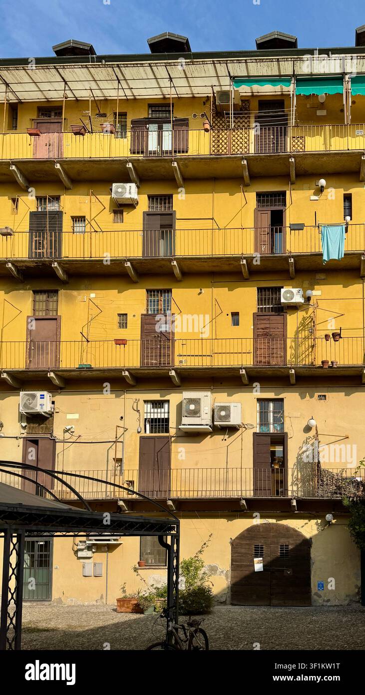 Residential apartment building in Milan Italy - Smartphone Captured Stock Image