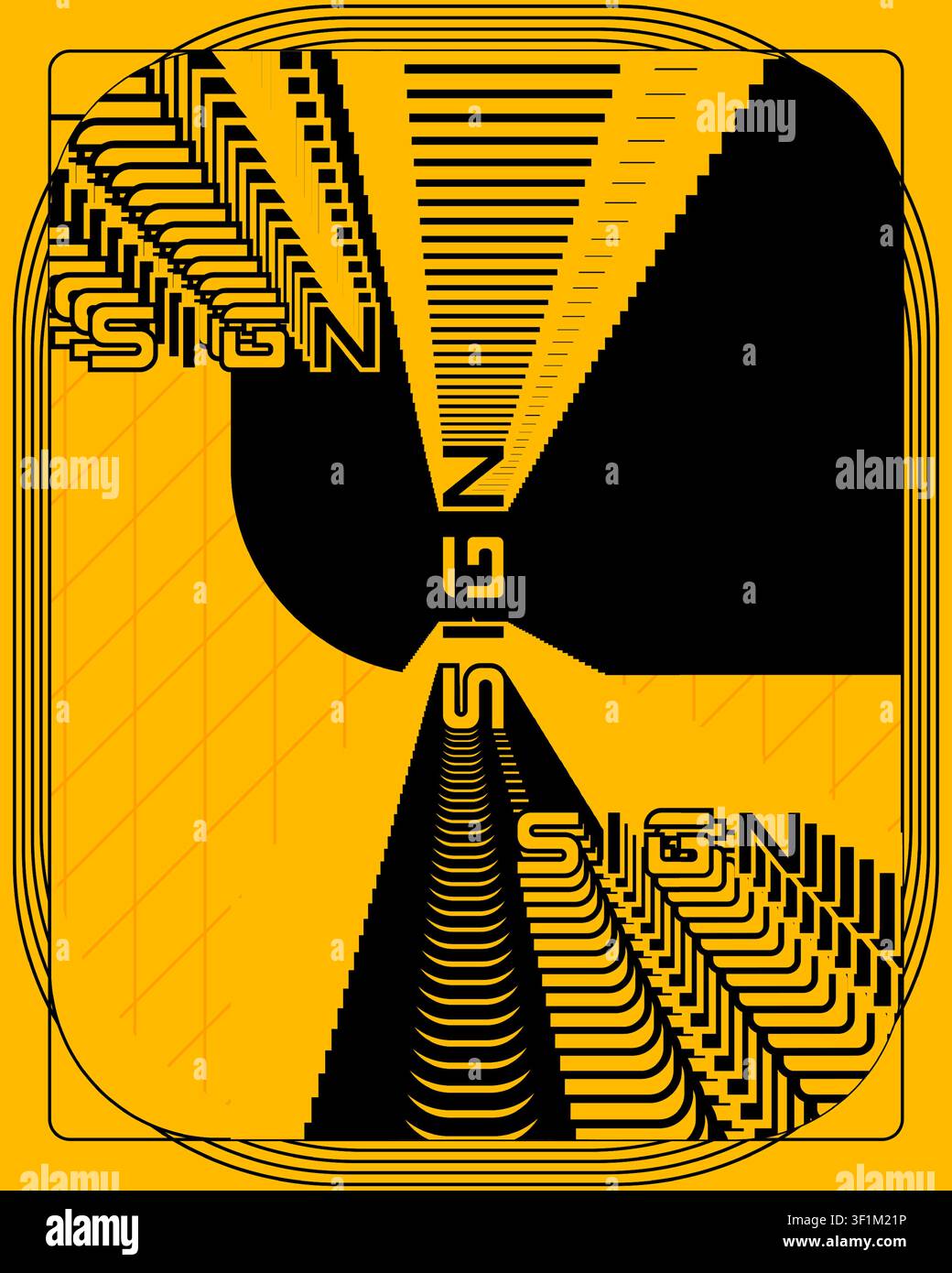 Creative Dynamic Text Typography Wall Art Poster Yellow Black Design Stock Vector