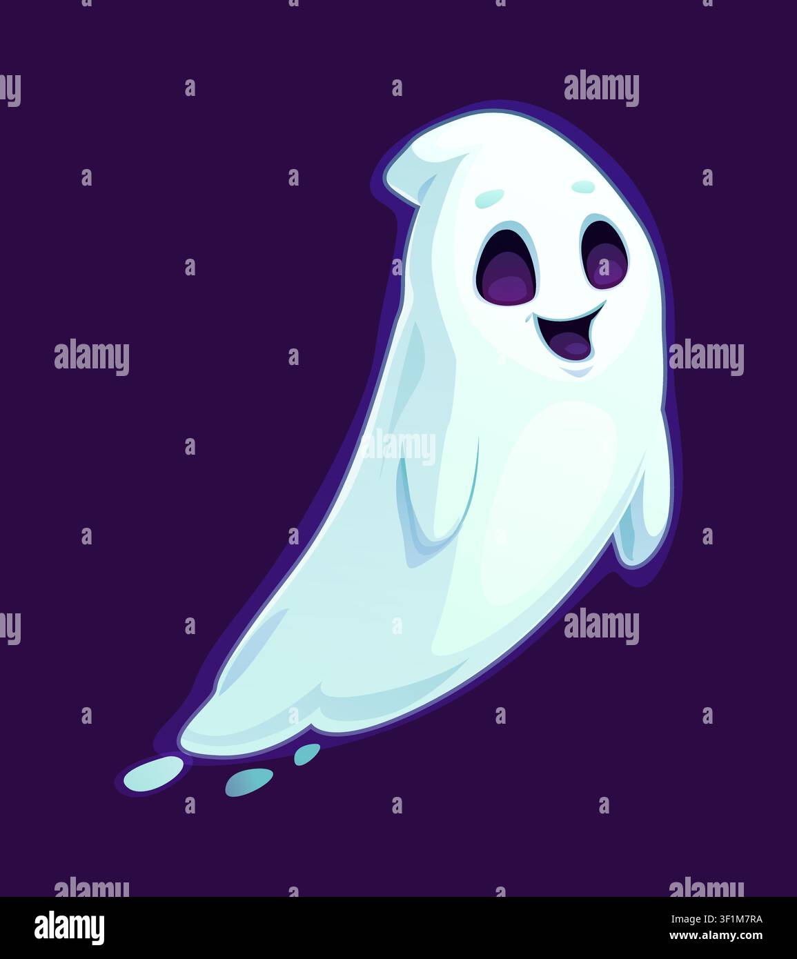 Halloween scary ghost creature cartoon character Stock Vector