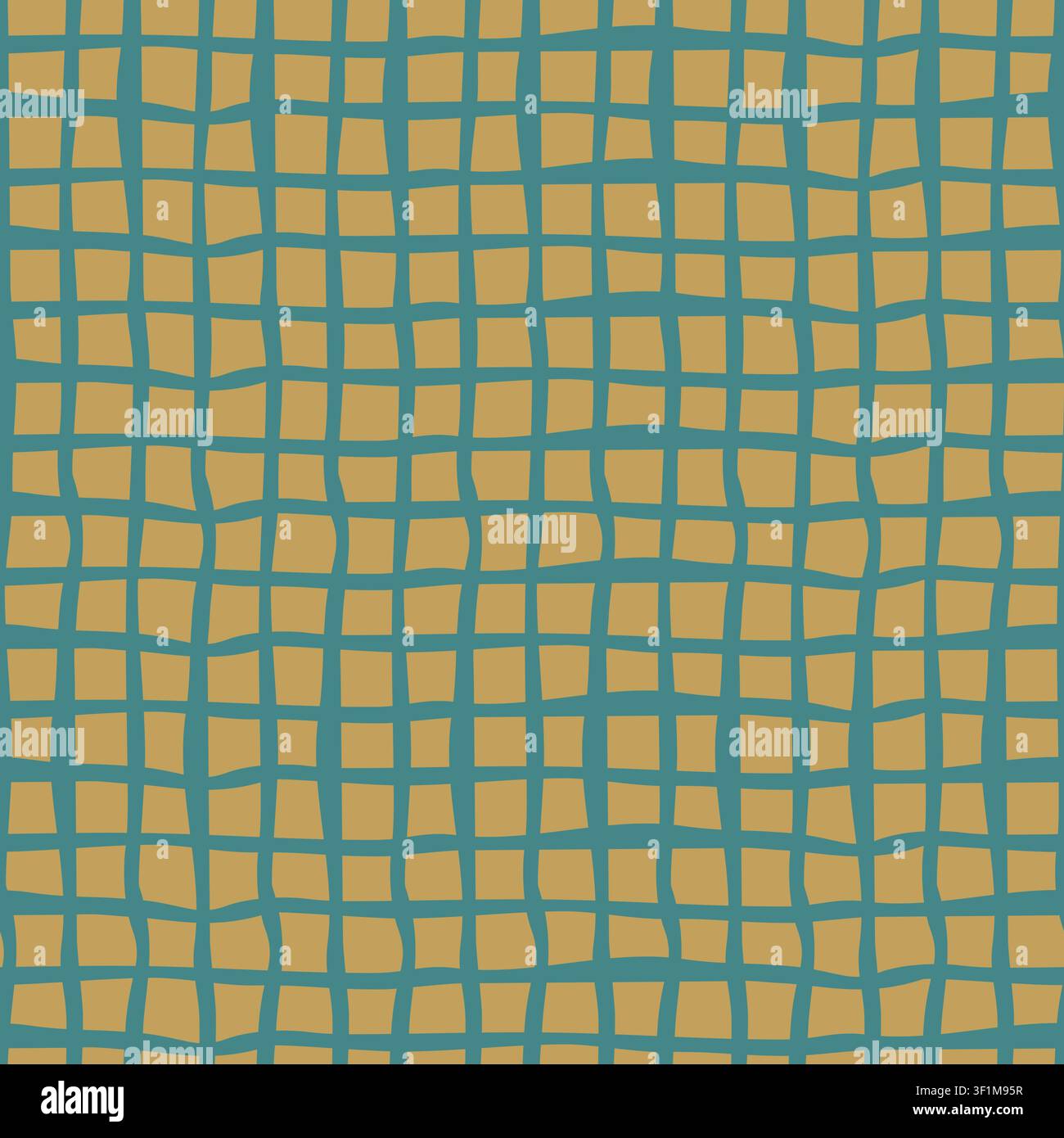 Hand Drawn Wavy Checkered Grid Stock Vector