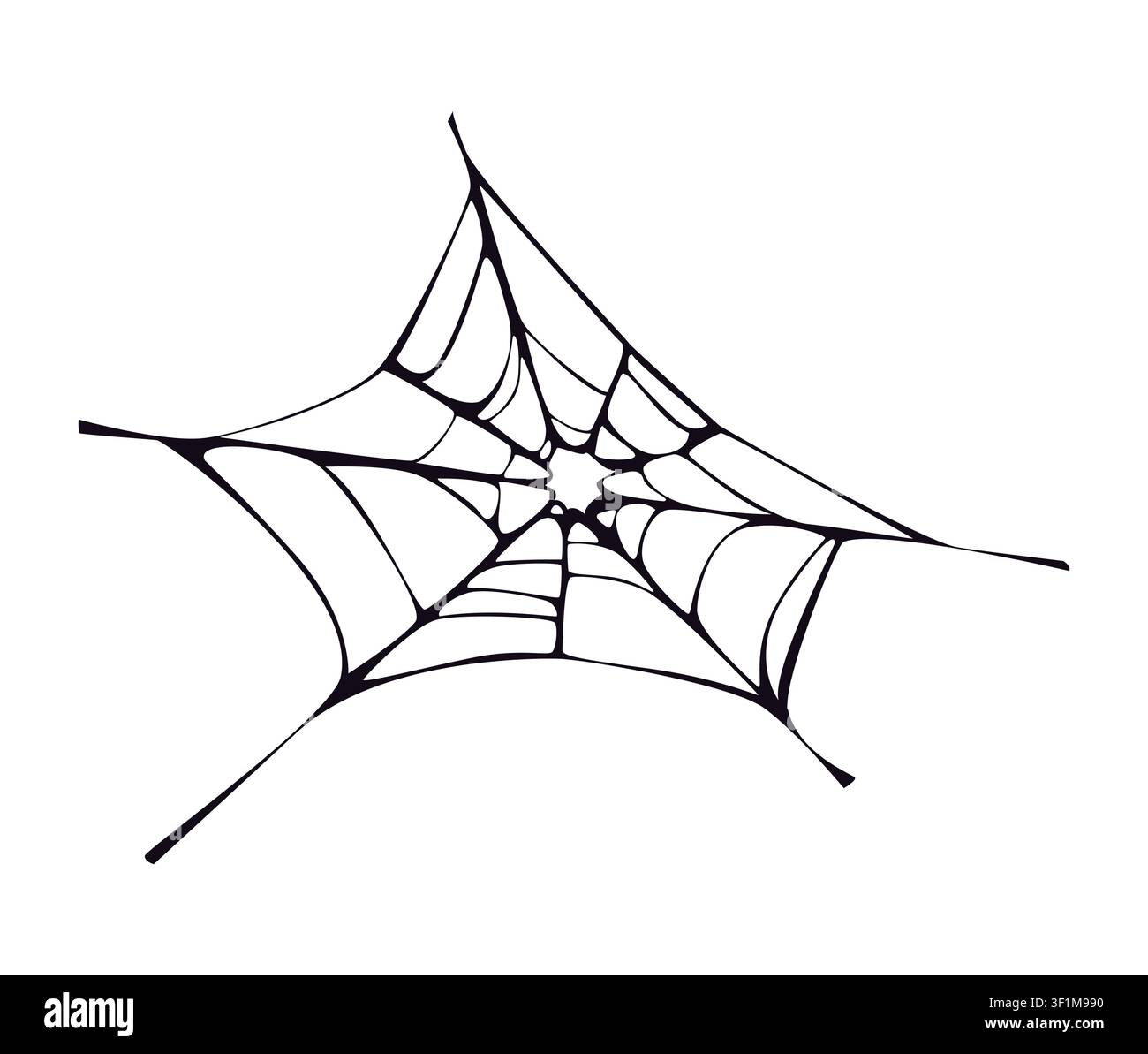 Cartoon Halloween spooky cobweb or spiderweb net Stock Vector
