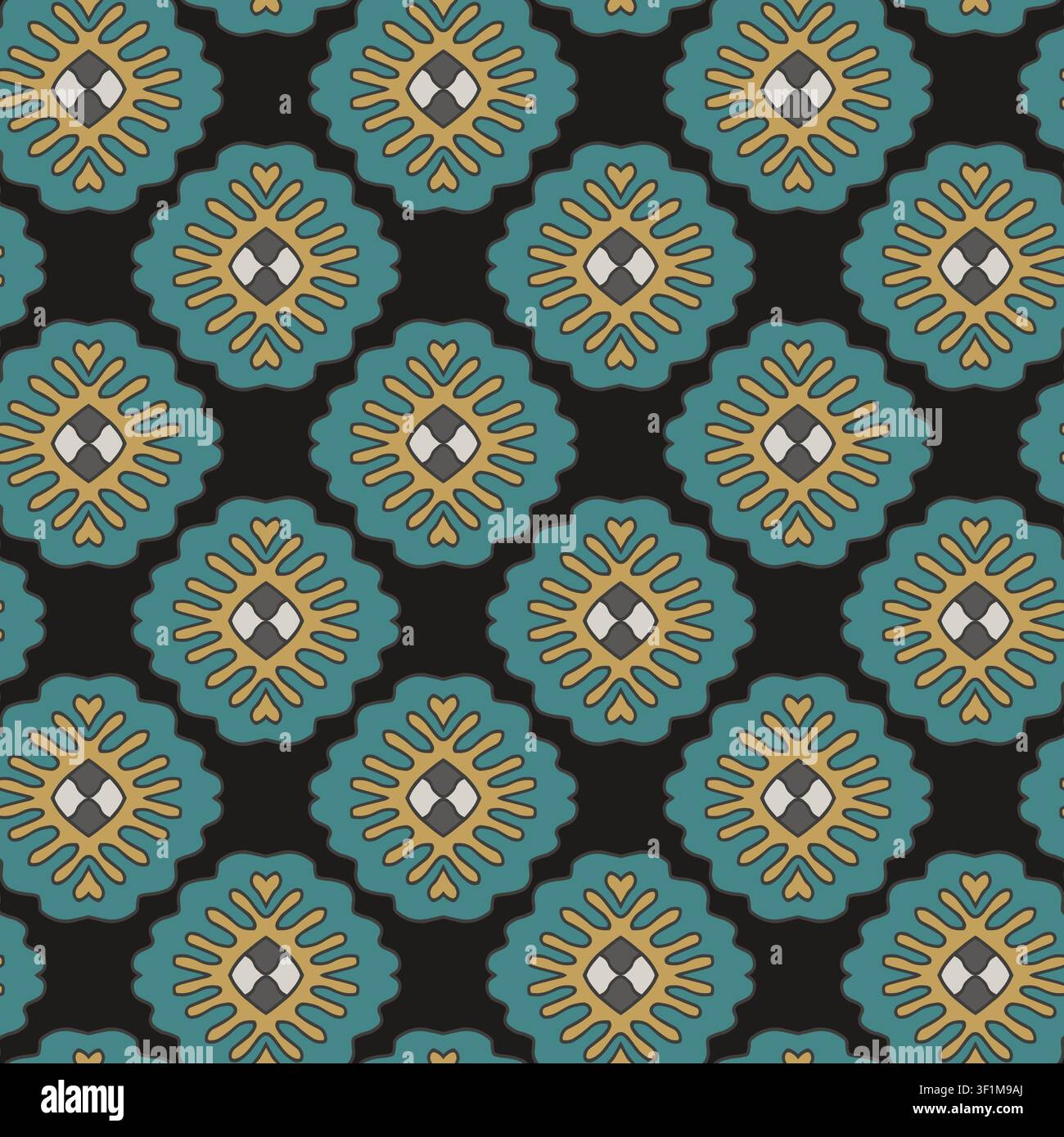 Retro Geometric Boho Medallion Pattern Stock Vector