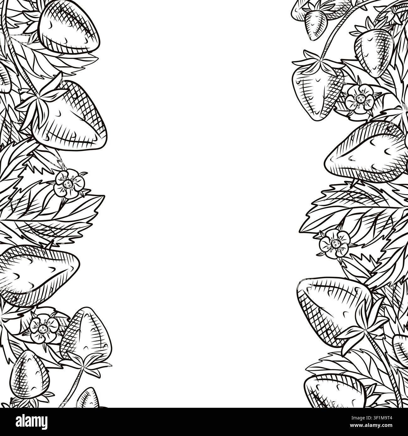 Vector frame with berries. Berries, strawberries, frame, blueberries, menus, packaging, labels, design. Stock Vector