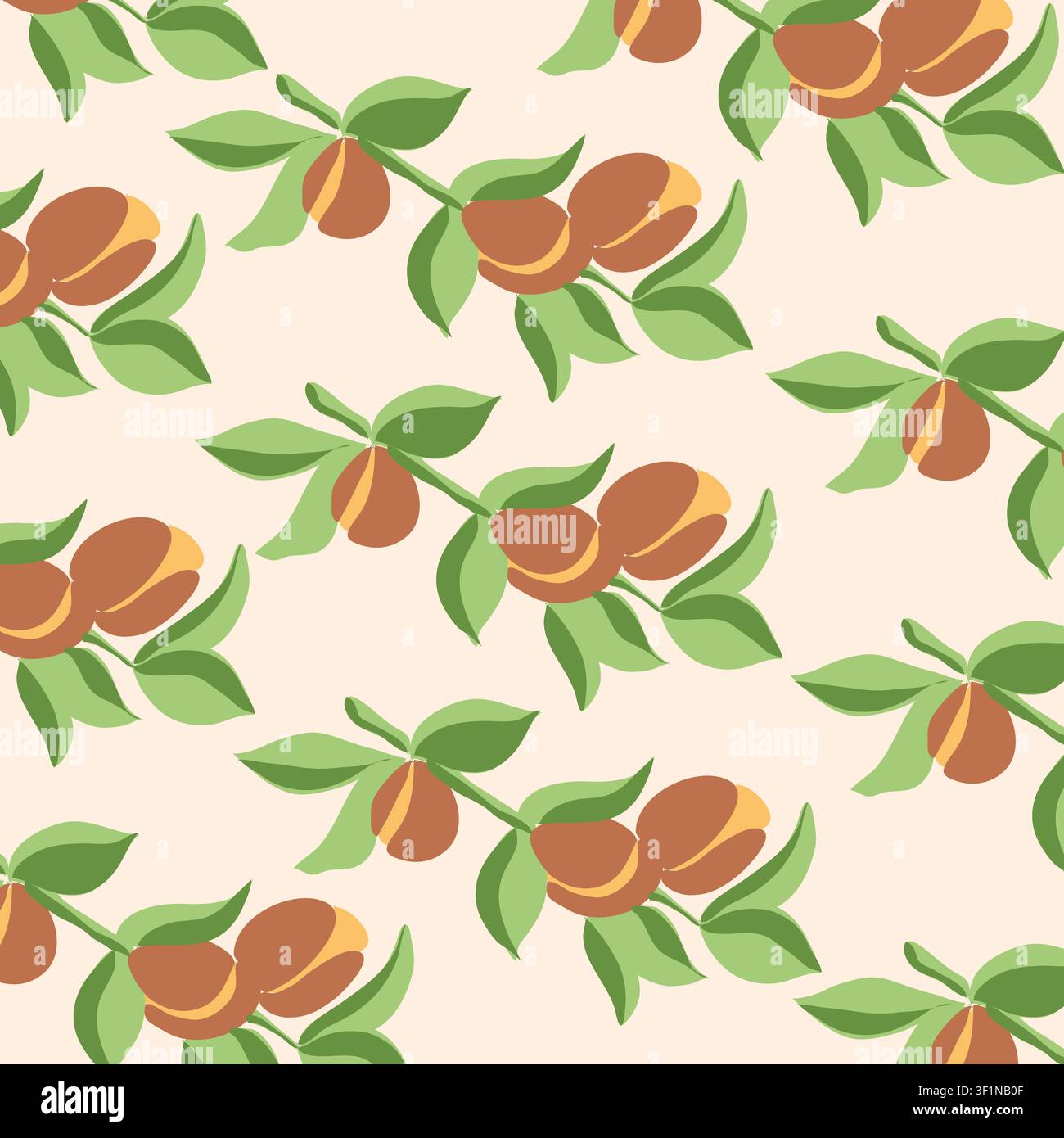 A seamless pattern of argan isolated on a white background. vector illustration. EPS format, Vector seamless pattern with an ç. Simple Stock Vector