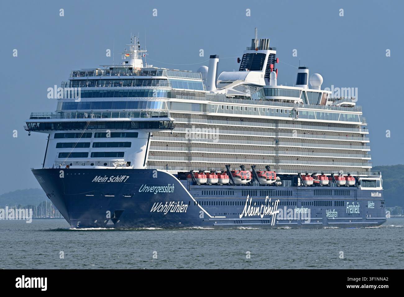 Cruiseship MEIN SCHIFF 7 outbound from Kiel Stock Photo