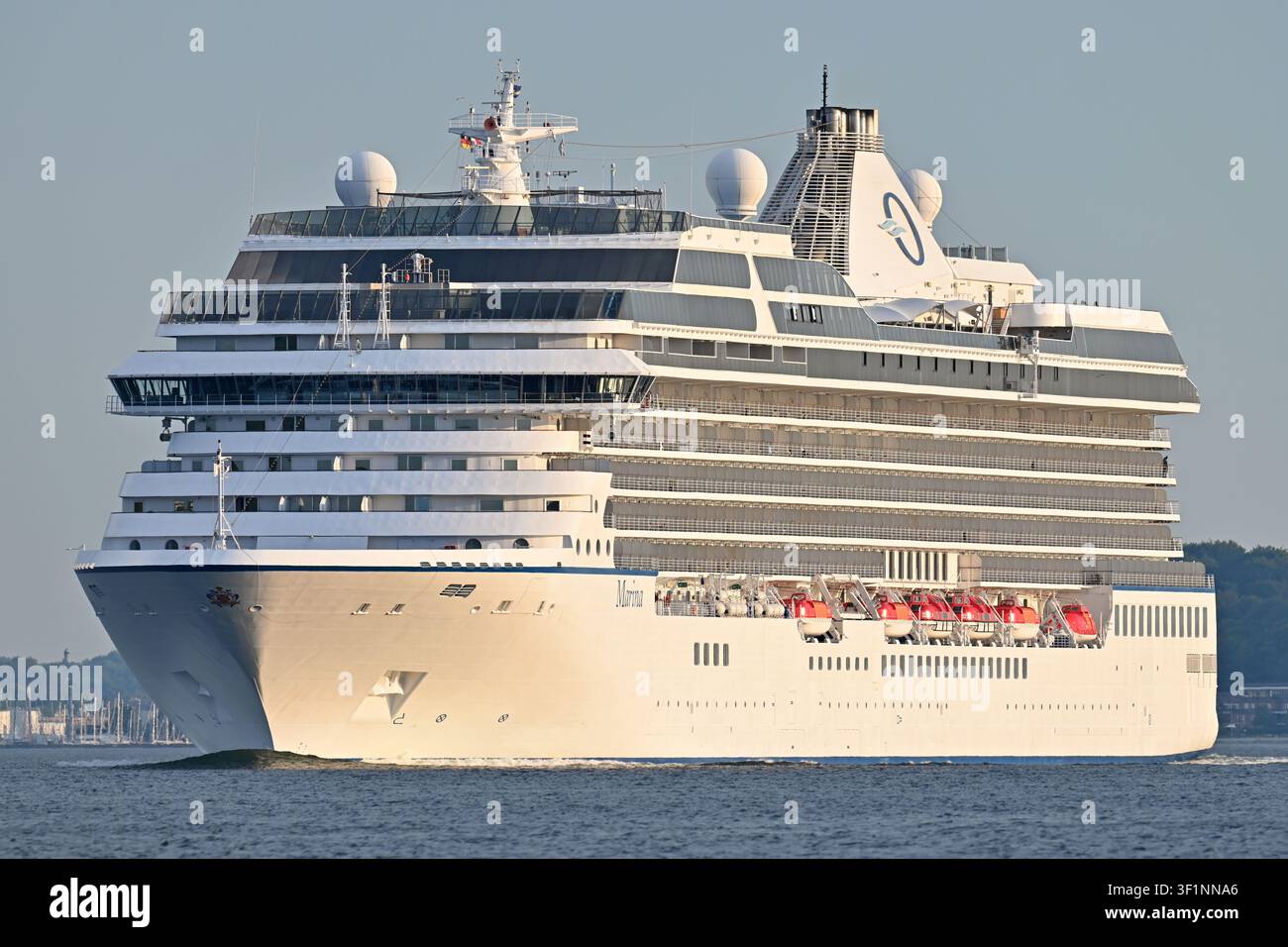 Cruiseship MARINA outbound from Kiel Stock Photo