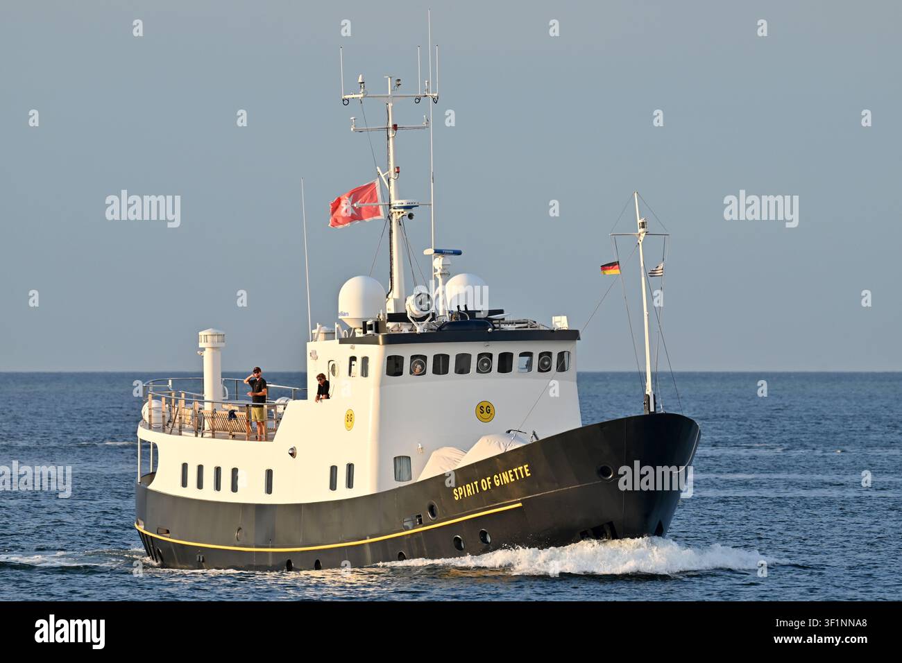 Pleasure craft SPIRIT OF GINETTE at the Kiel fjord Stock Photo