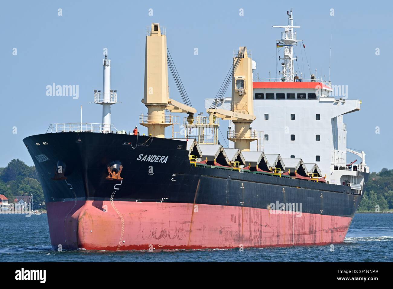 Bulkcarrier SANDERA at the Kiel fjord Stock Photo