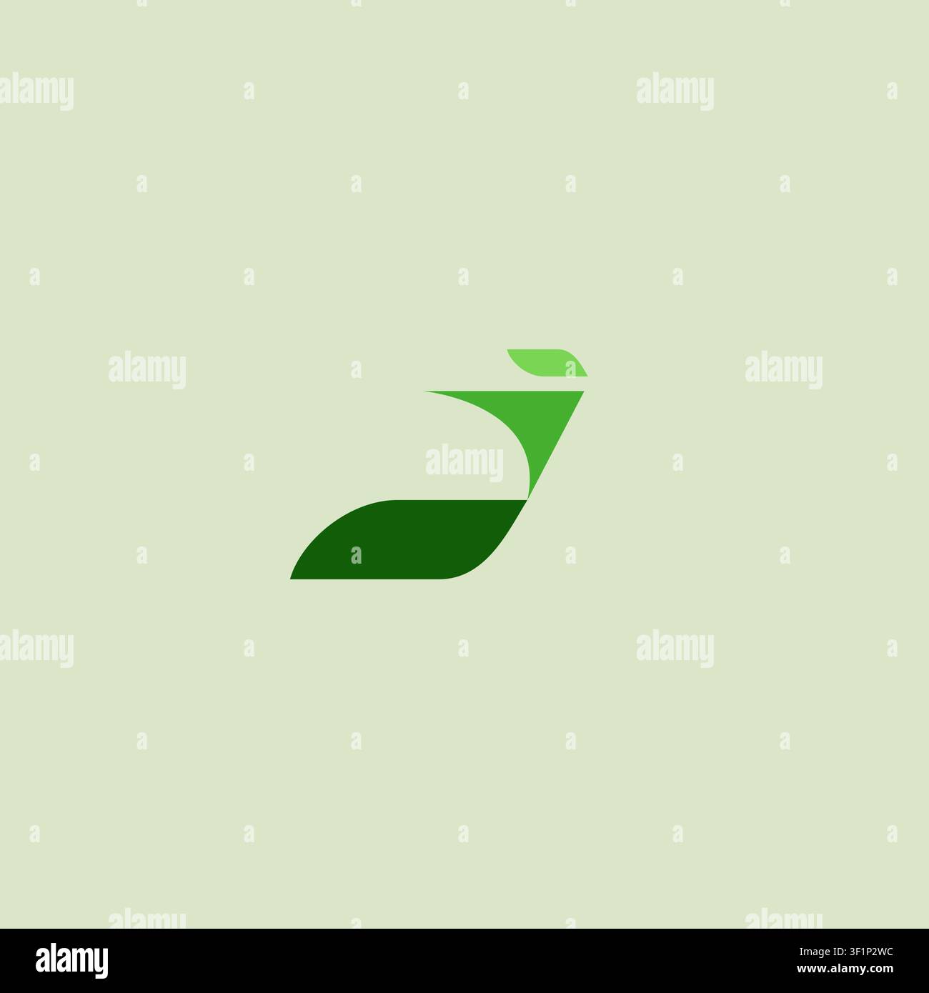 Letter J Logo Design. J Initial With Leaf logo Stock Vector