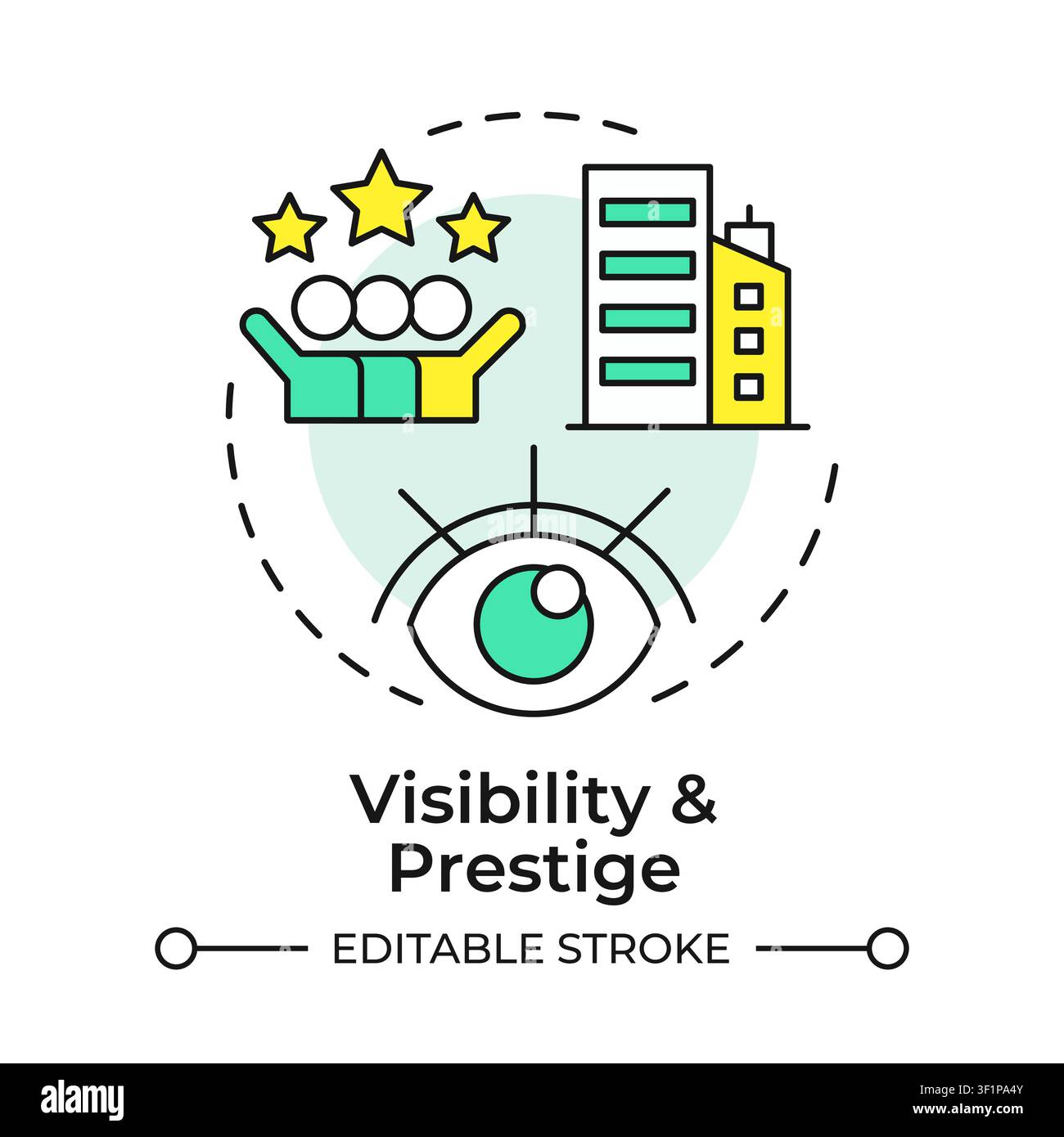 Visibility and prestige multi color concept icon Stock Vector