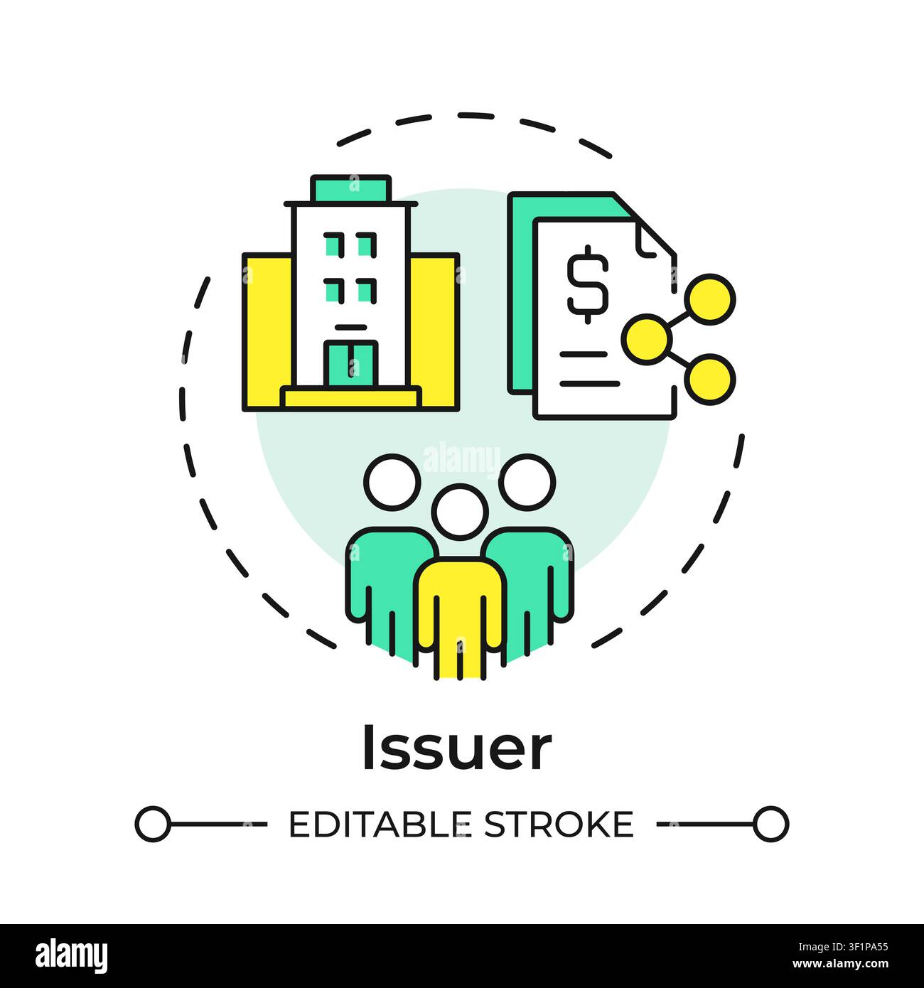 Issuer multi color concept icon Stock Vector