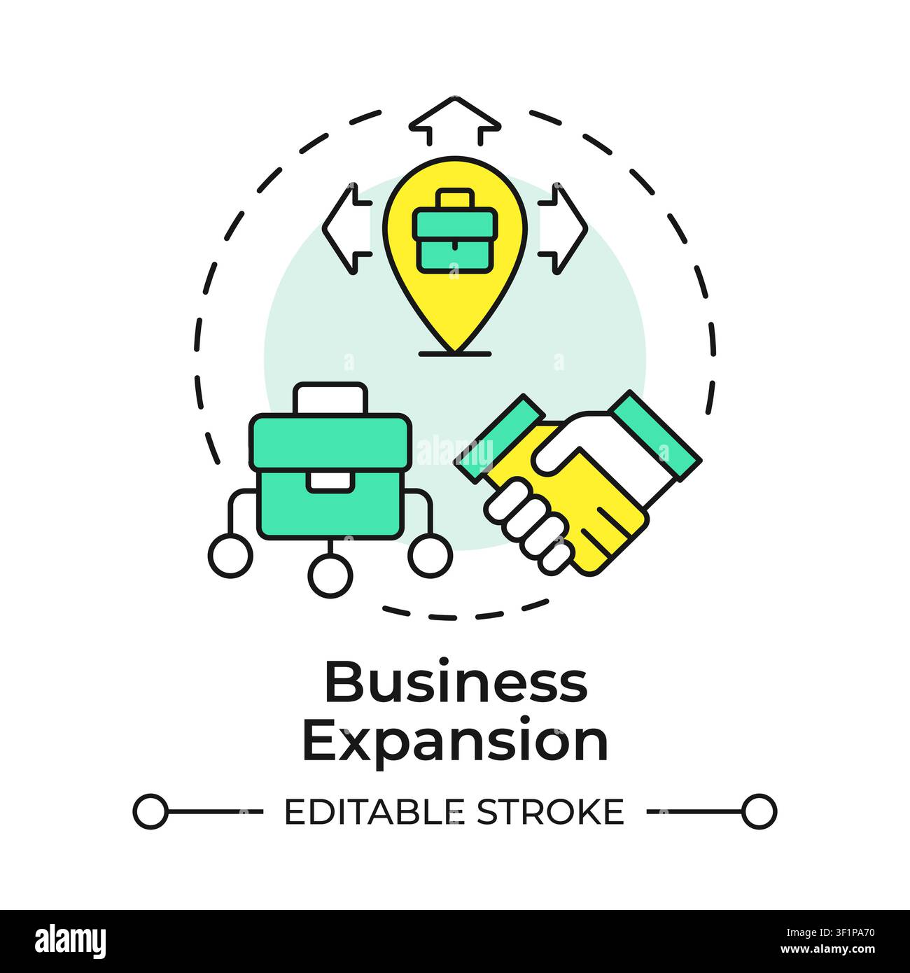 Business expansion multi color concept icon Stock Vector