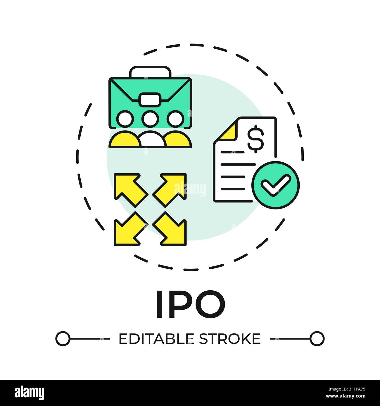IPO multi color concept icon Stock Vector