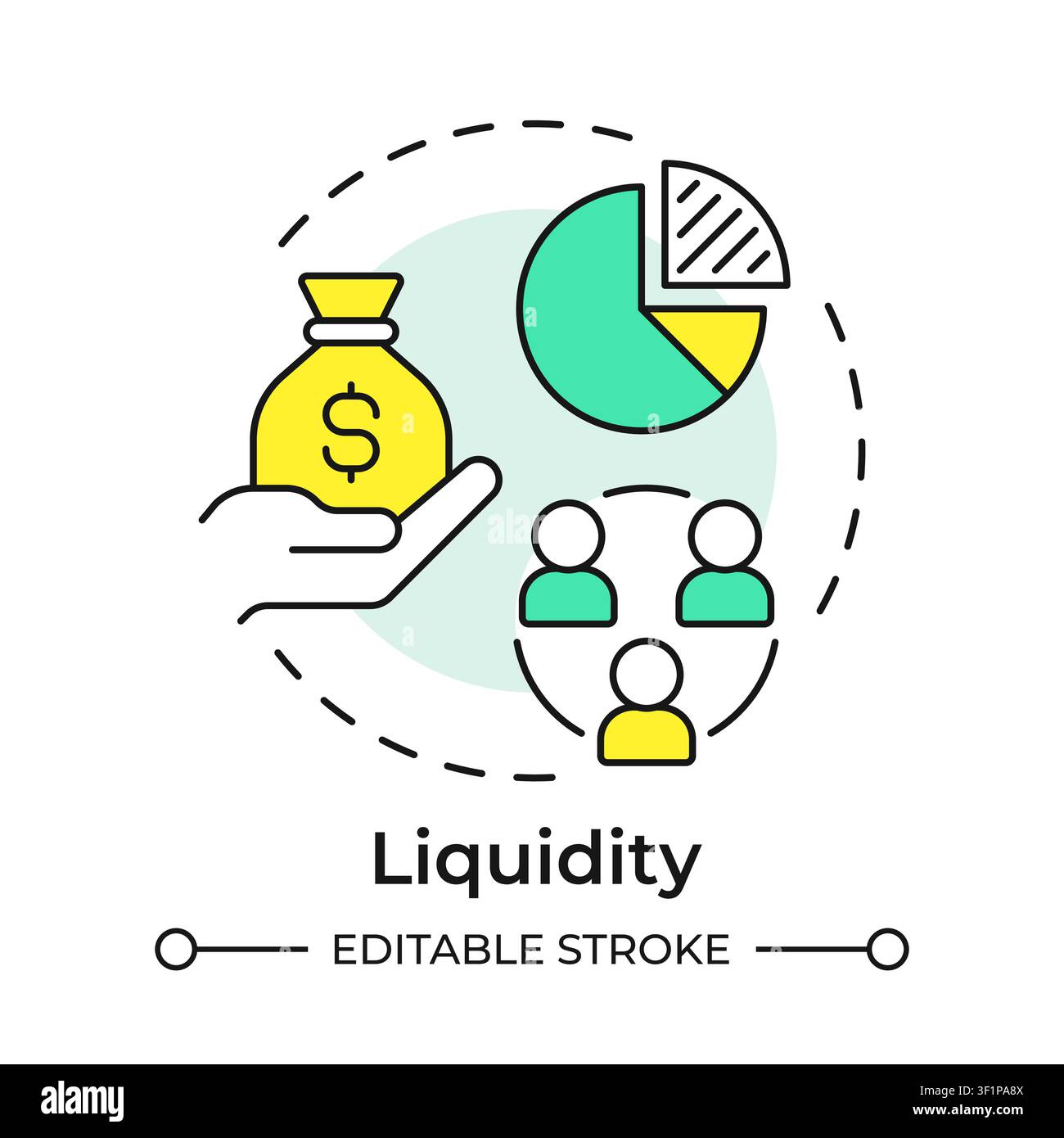 Liquidity multi color concept icon Stock Vector