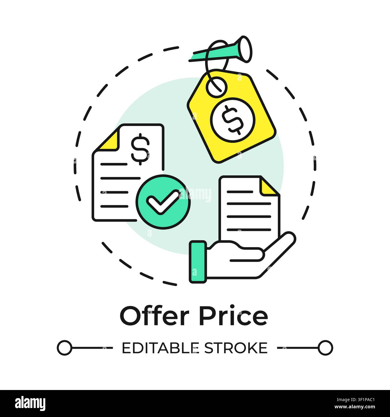 Offer price multi color concept icon Stock Vector