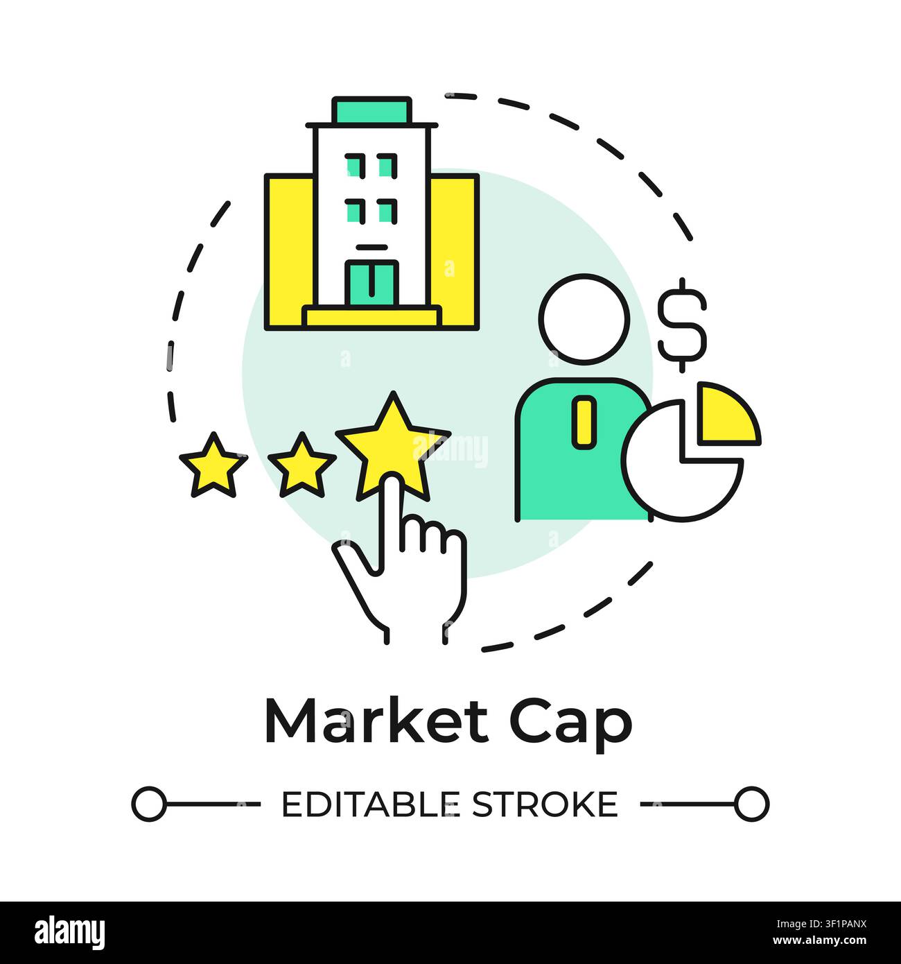 Market capitalization multi color concept icon Stock Vector