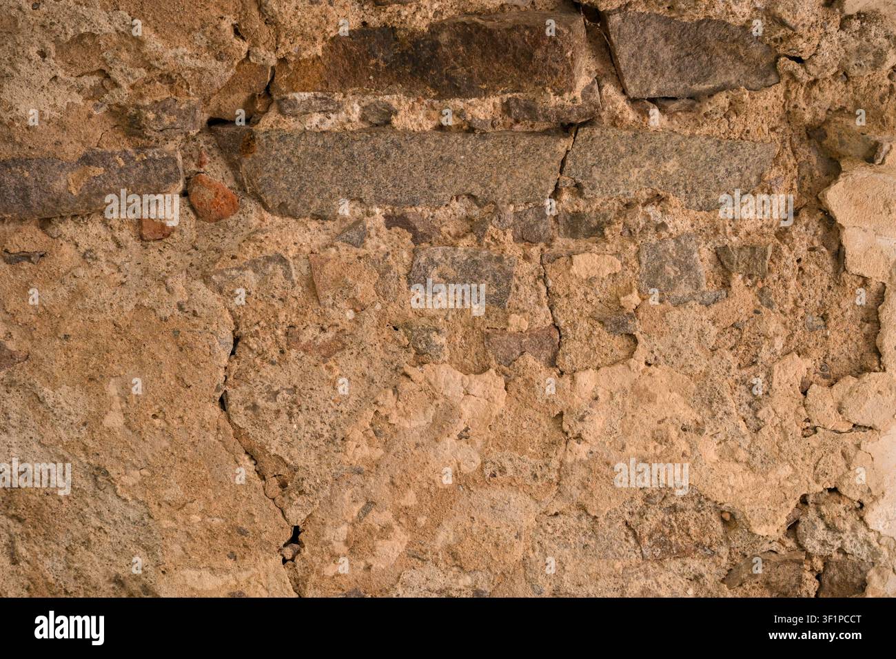 Ancient Rustic Stone Masonry Wall Full Frame Textures Stock Photo