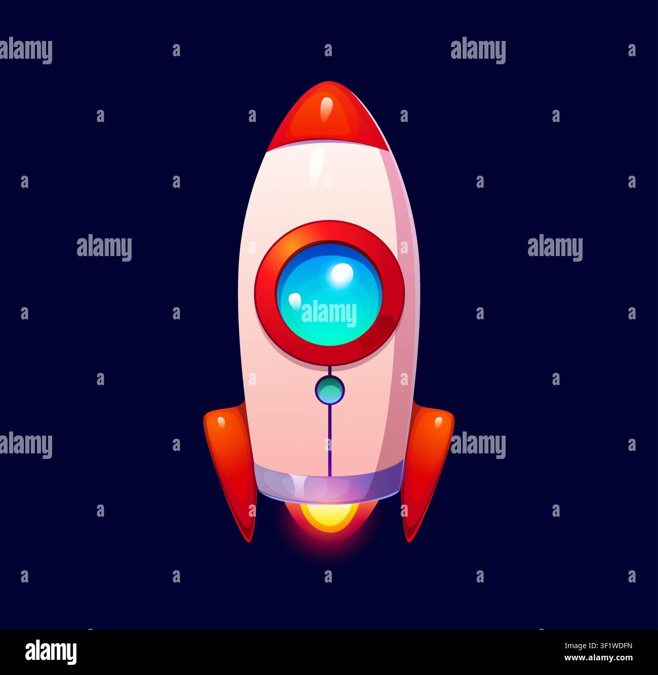 Cartoon space flying rocket font letter I Stock Vector