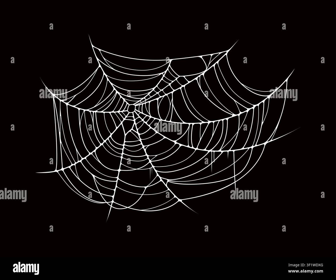 Cobweb or Halloween spiderweb on stretched threads Stock Vector