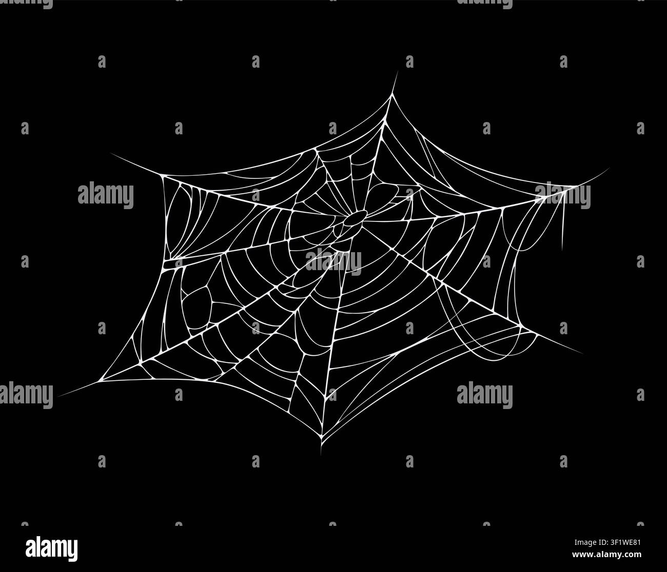 Halloween cobweb threads or stretched spider web Stock Vector