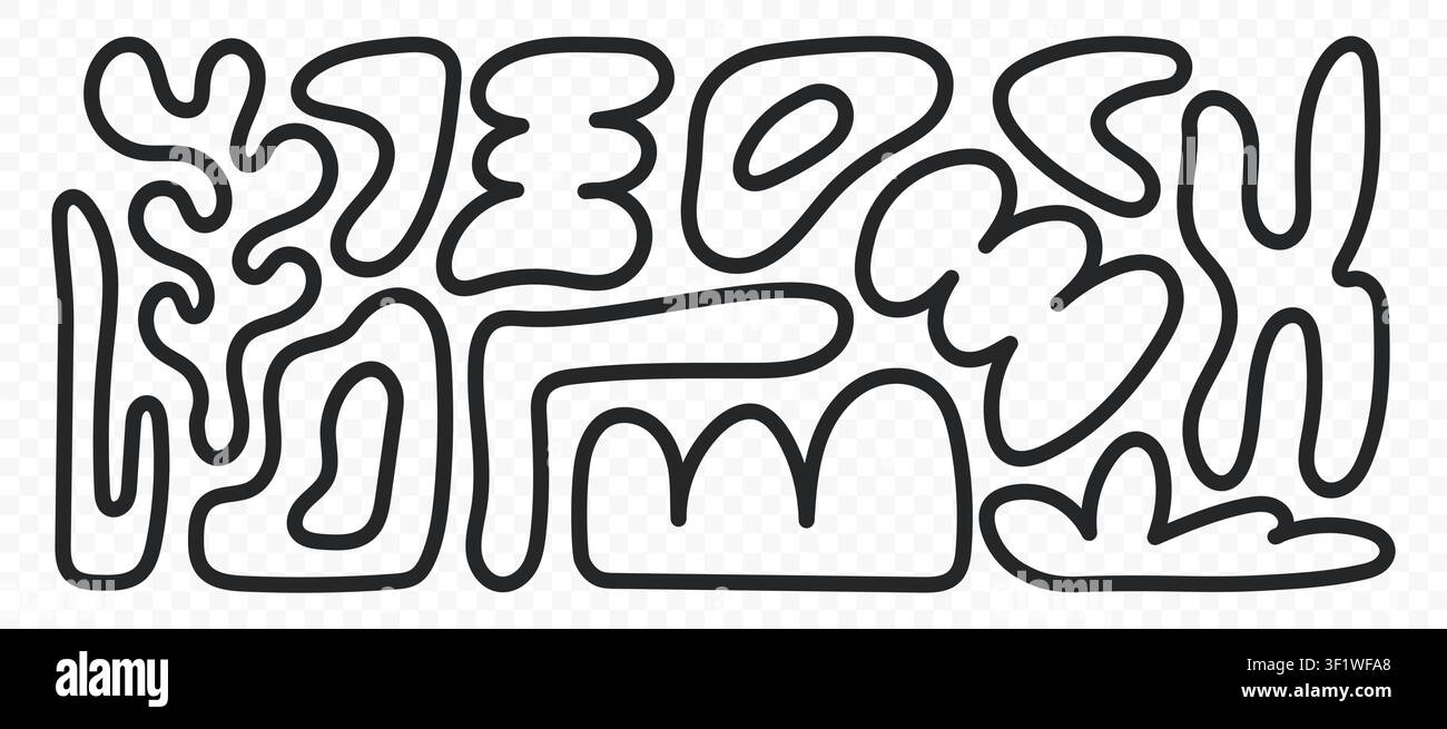 Abstract Doodle Border Shapes Stock Vector