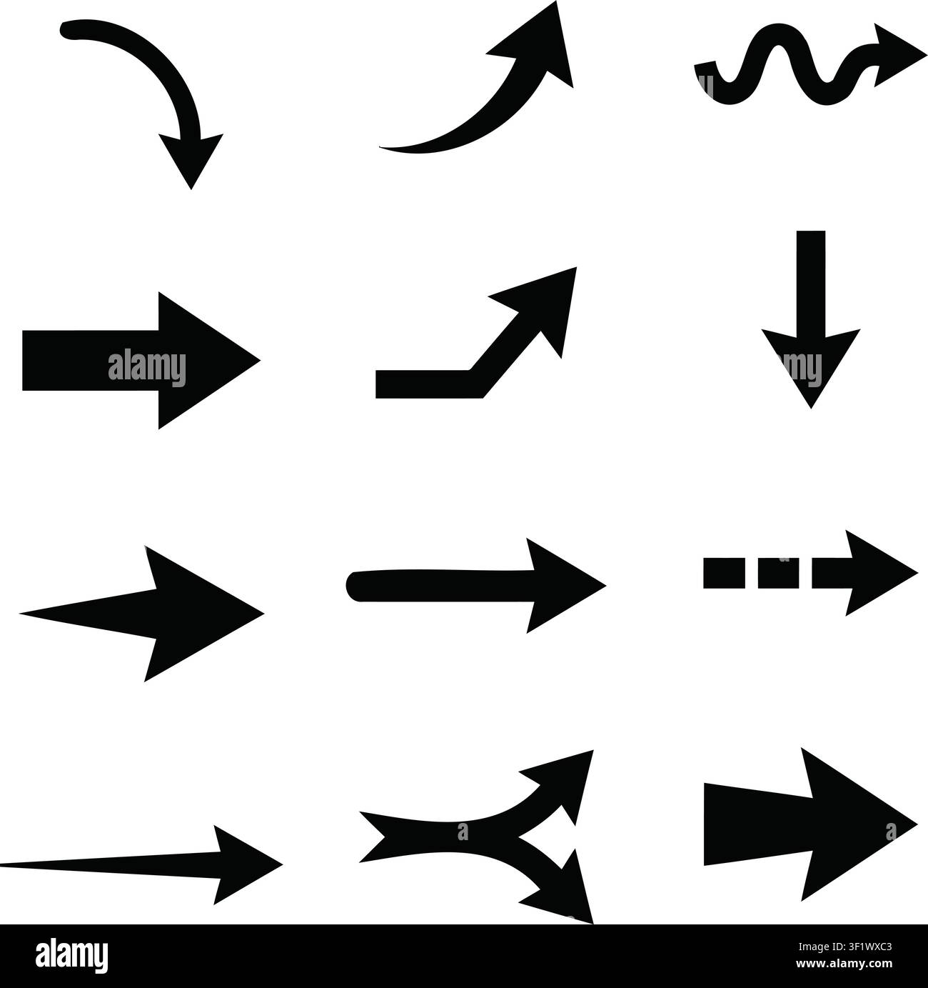 Interface arrow silhouette collection vector illustration Stock Vector