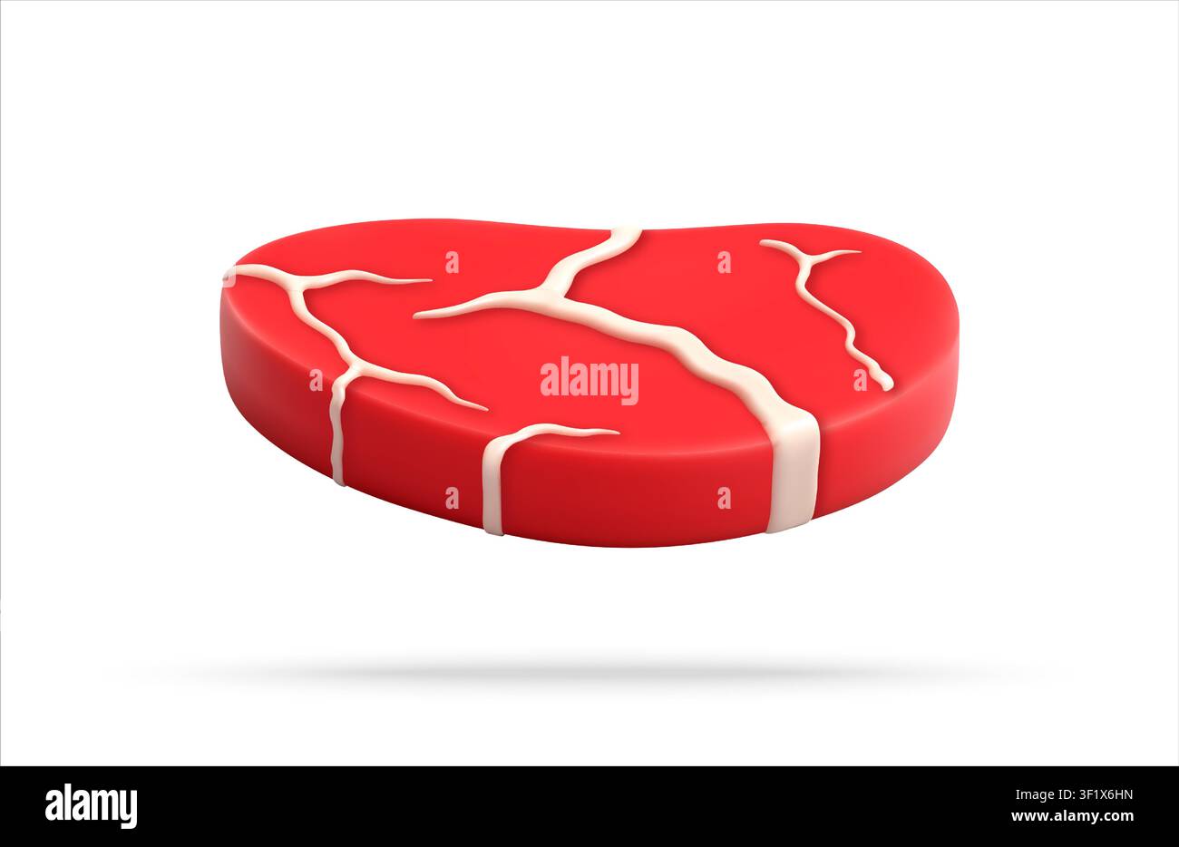 3D Raw beef steak icon Stock Vector