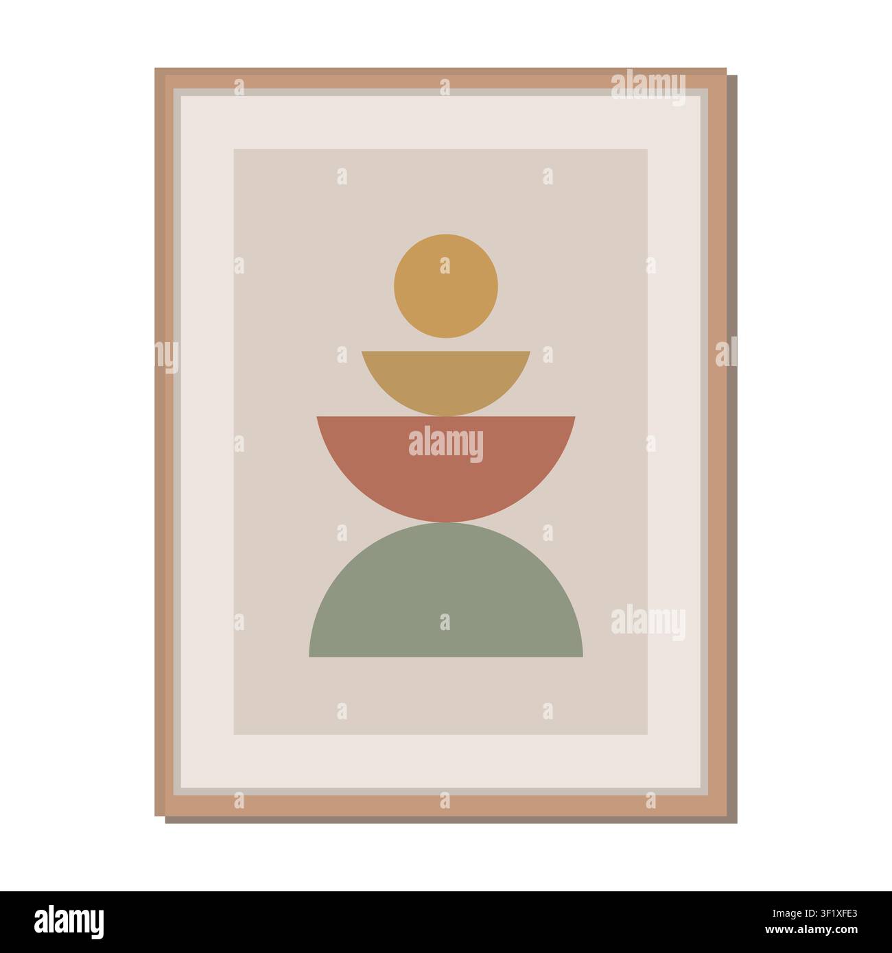 Abstract Geometric Shape Wall Art Decor Vector Illustration Stock Vector