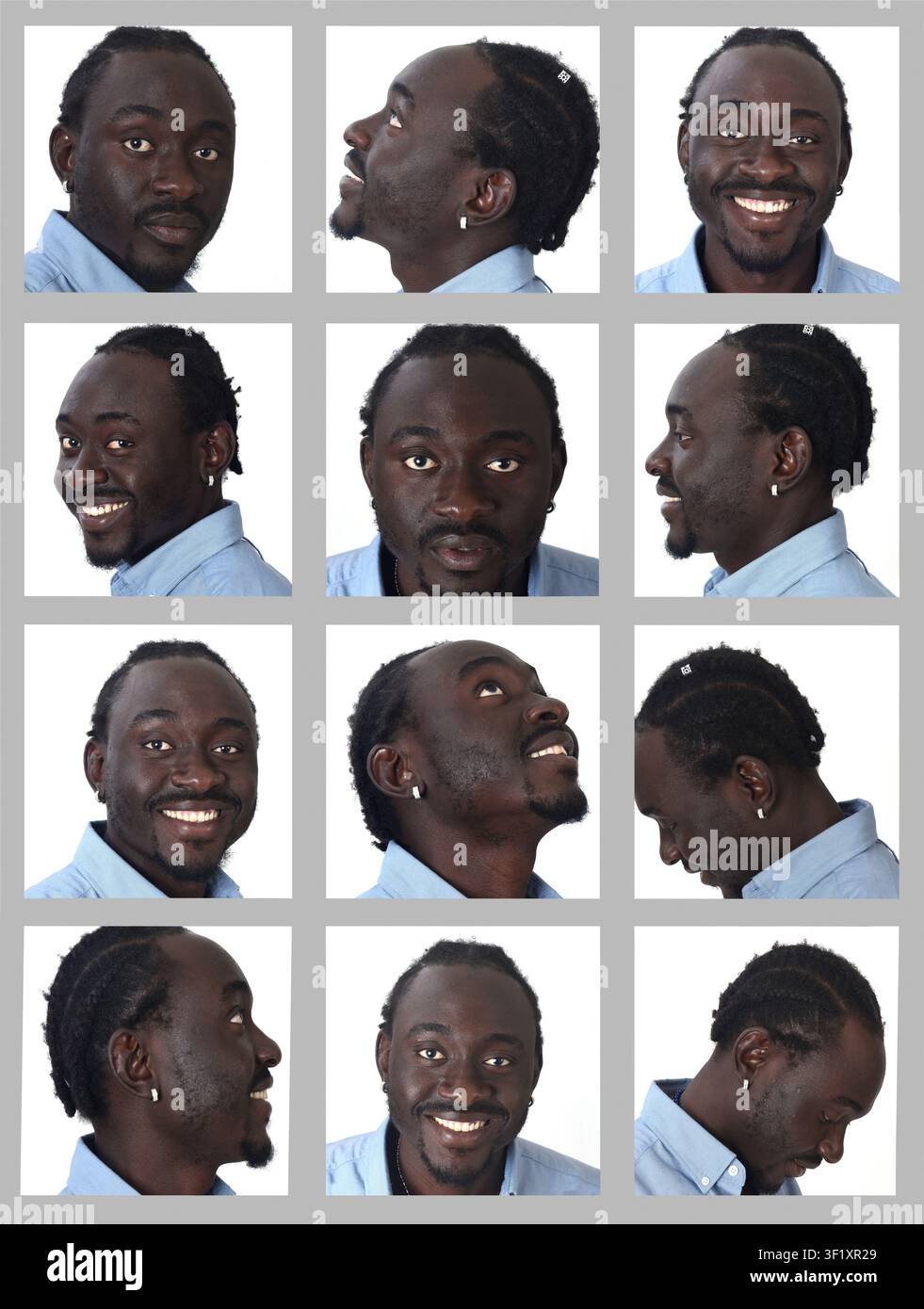 Mosaic of a man's face on a white background Stock Photo - Alamy