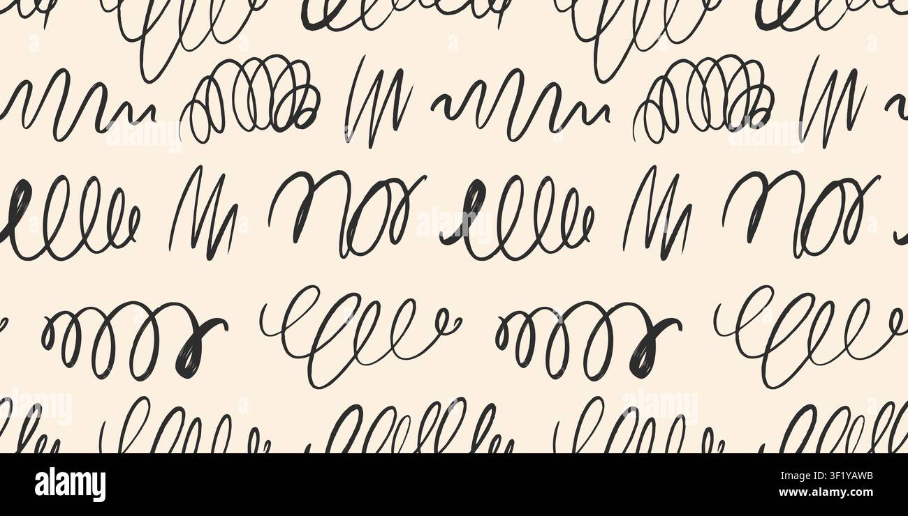 Hand drawn scribble vector seamless pattern Stock Vector