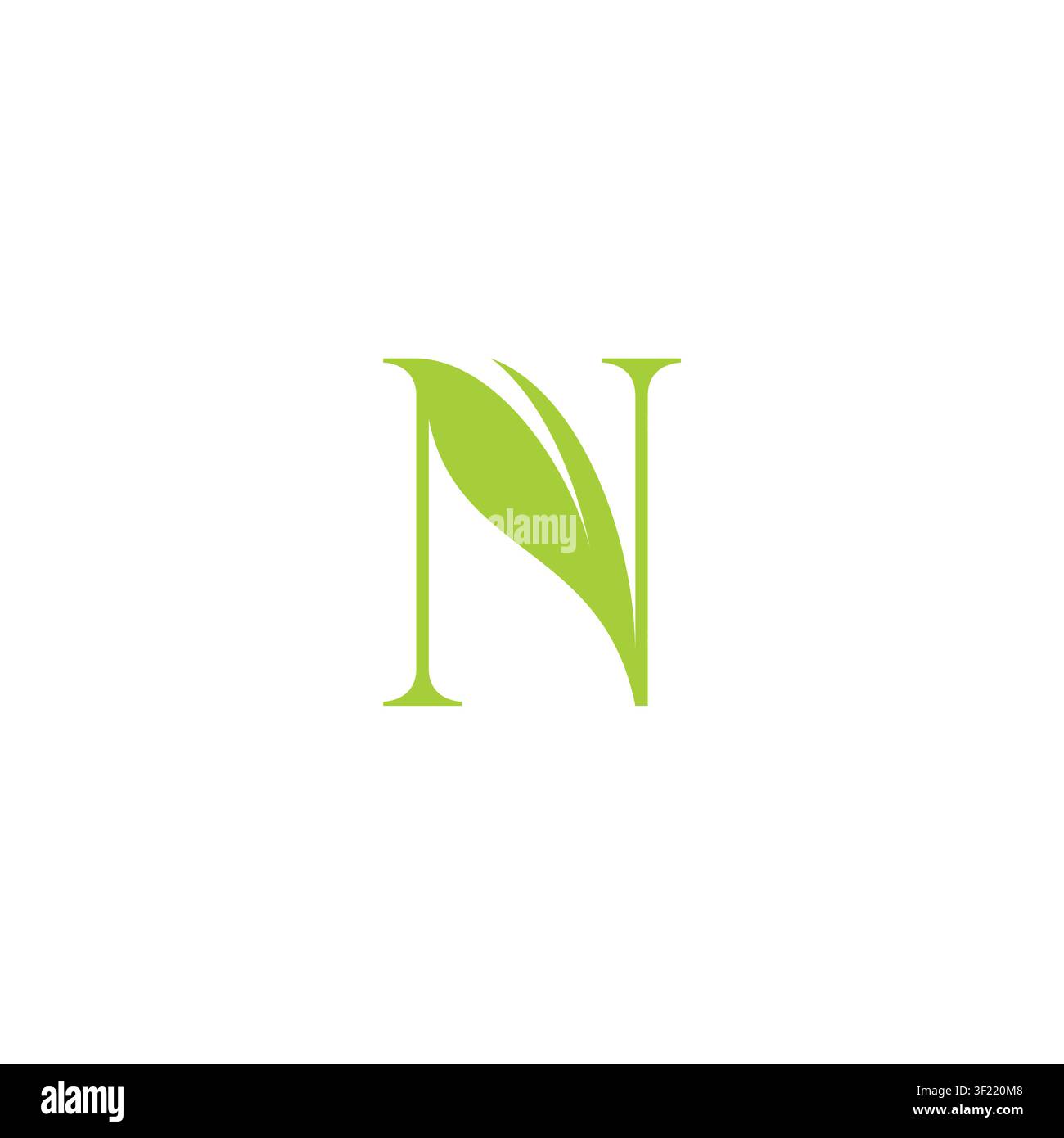 Letter N Leaf Logo Vector. letter N With Leaf. Abstract Leaf Icon Stock Vector