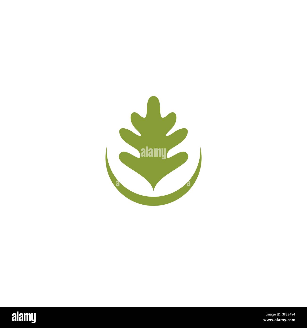 oak leaf logo design icon vector template. oak leaf simple design Stock Vector