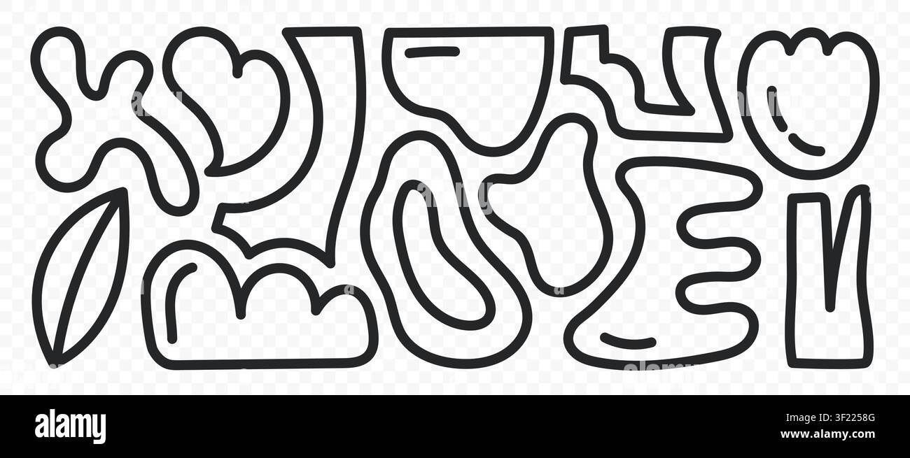 Abstract Organic Doodle Shape Set Stock Vector