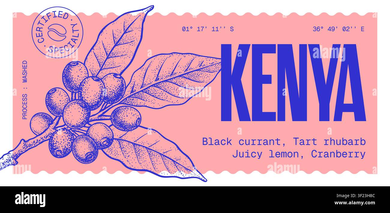 Coffee bean branch. Label, tag Stock Vector