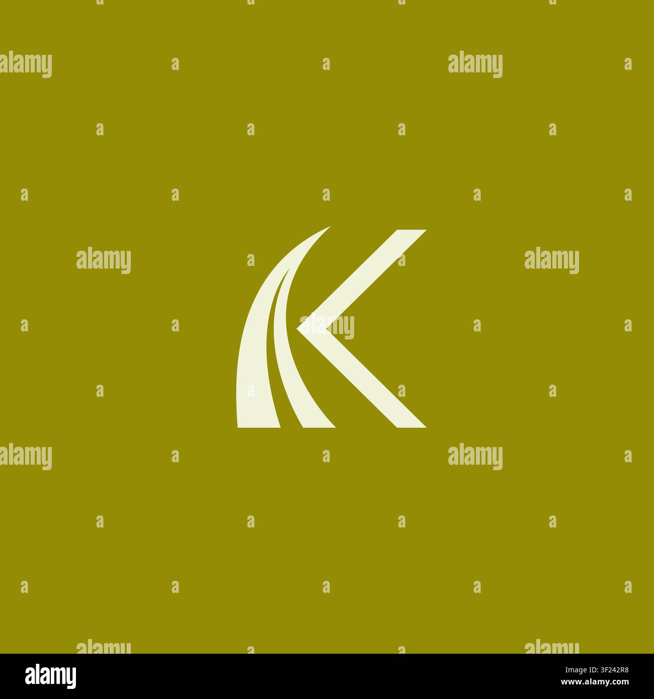 Letter K With Leaf Logo Design Stock Vector