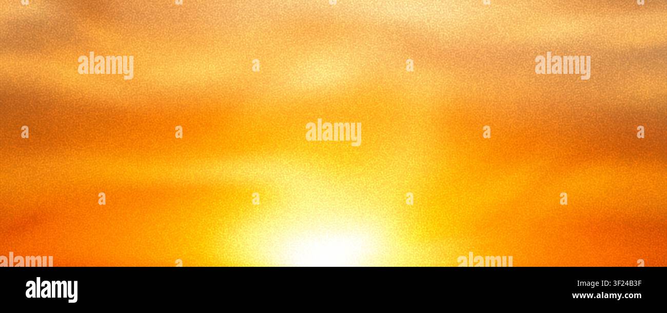 Grain sunset noise gradient background with mesh blend. Gritty vibrant blurred sunrise gradation effect backdrop. Orange and golden summer and autumn Stock Vector