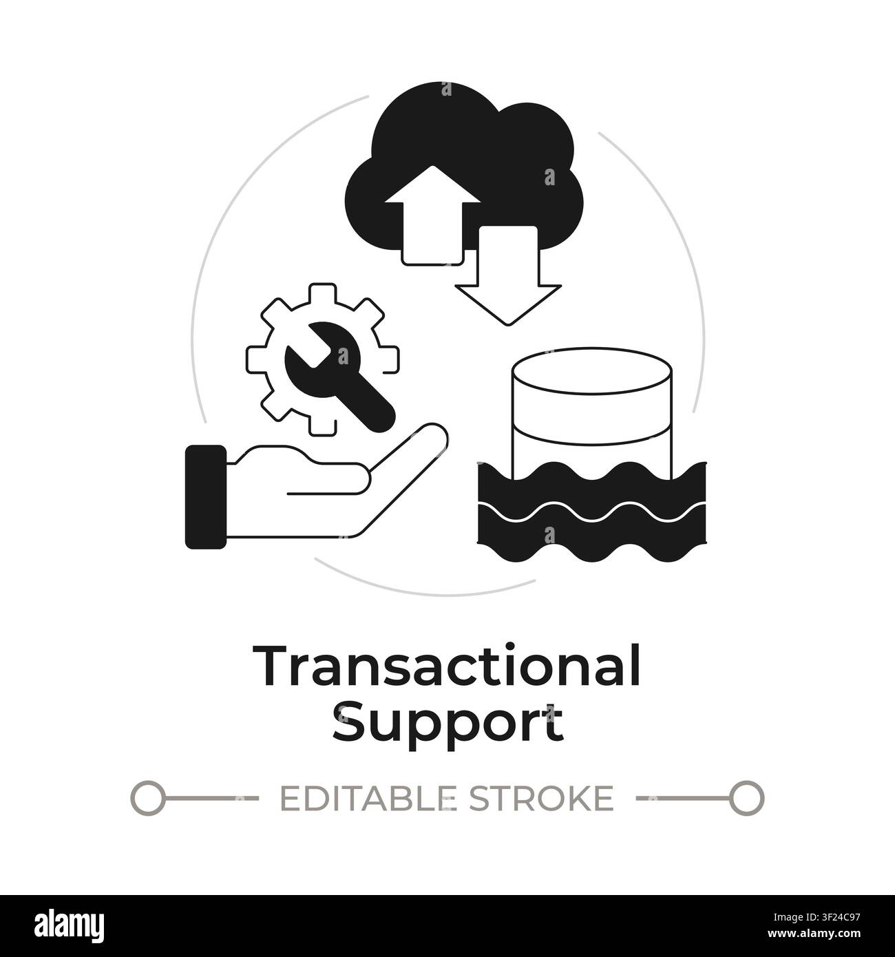 Transactional support modern flat line concept icon Stock Vector