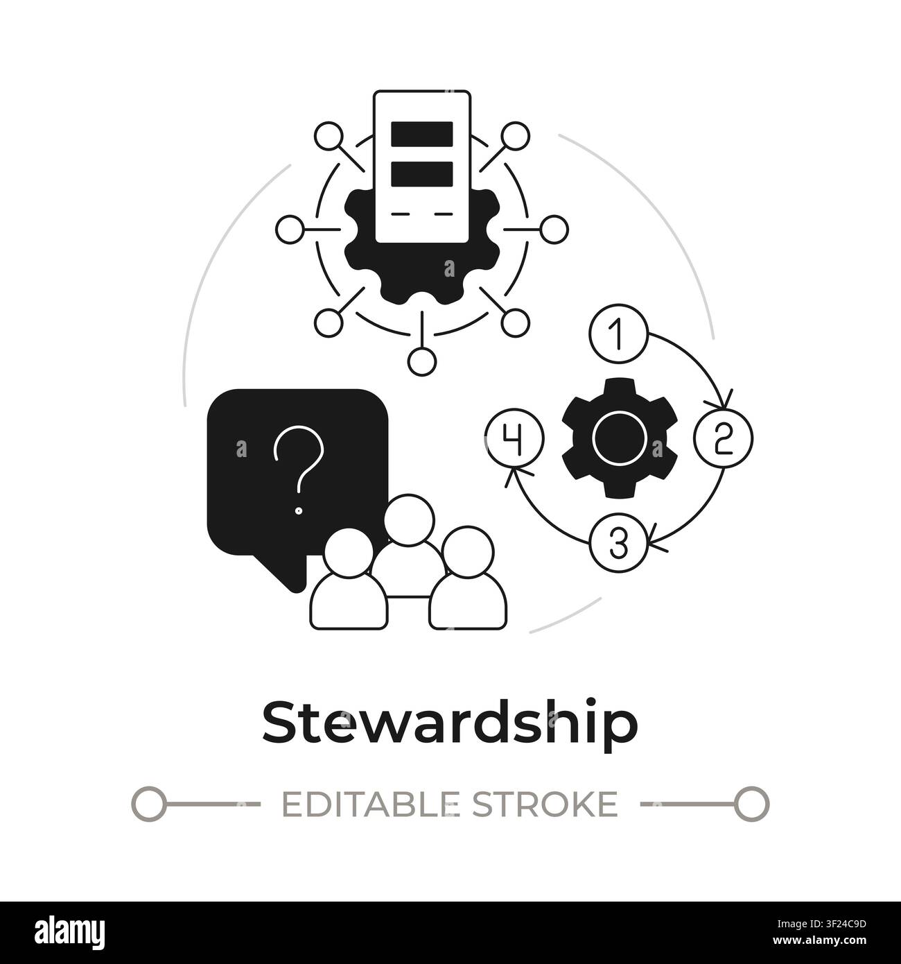 Stewardship modern flat line concept icon Stock Vector