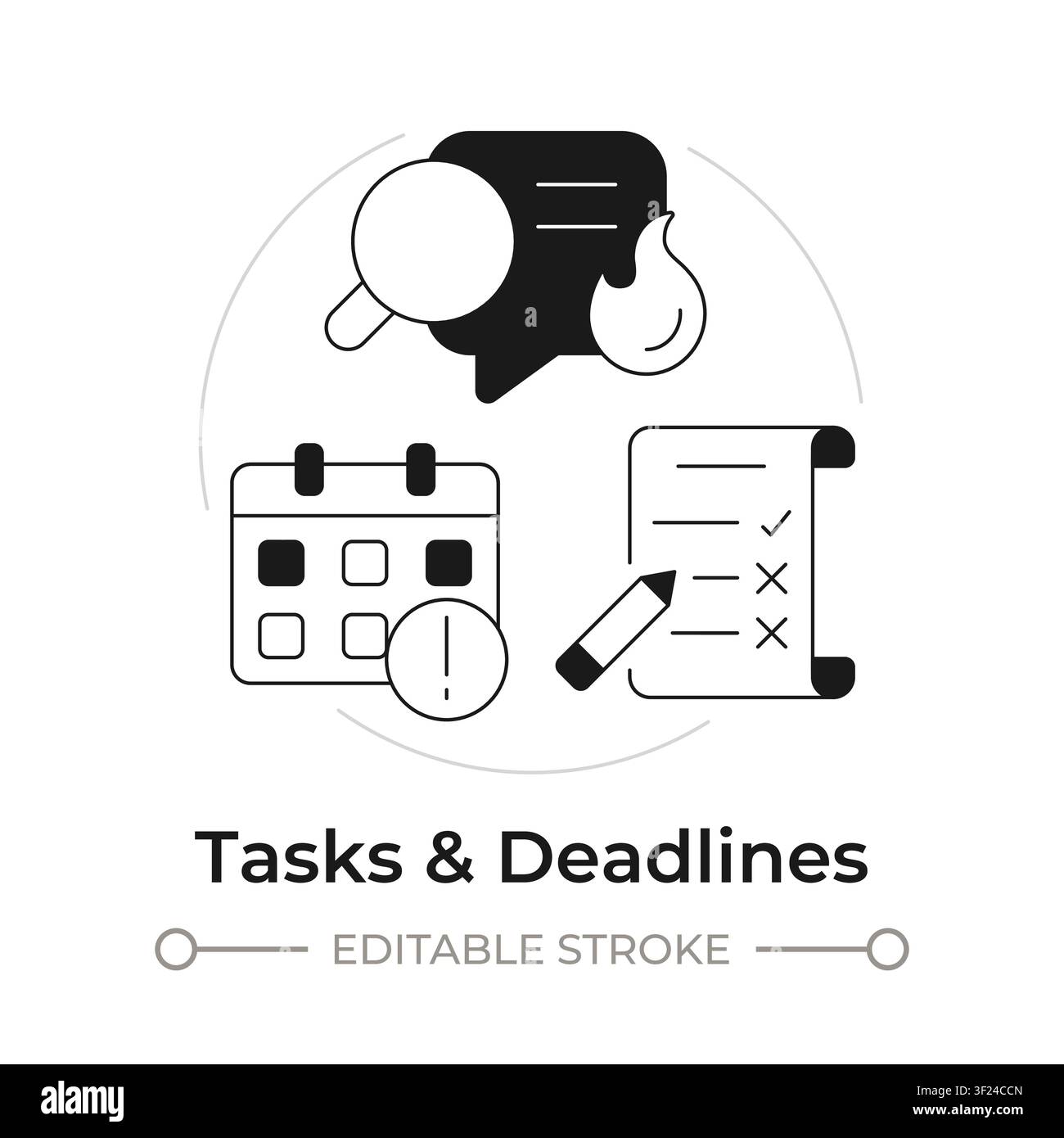 Tasks and deadlines modern flat line concept icon Stock Vector