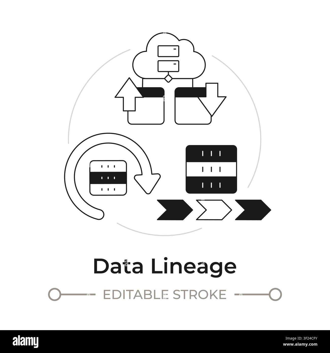 Data lineage modern flat line concept icon Stock Vector