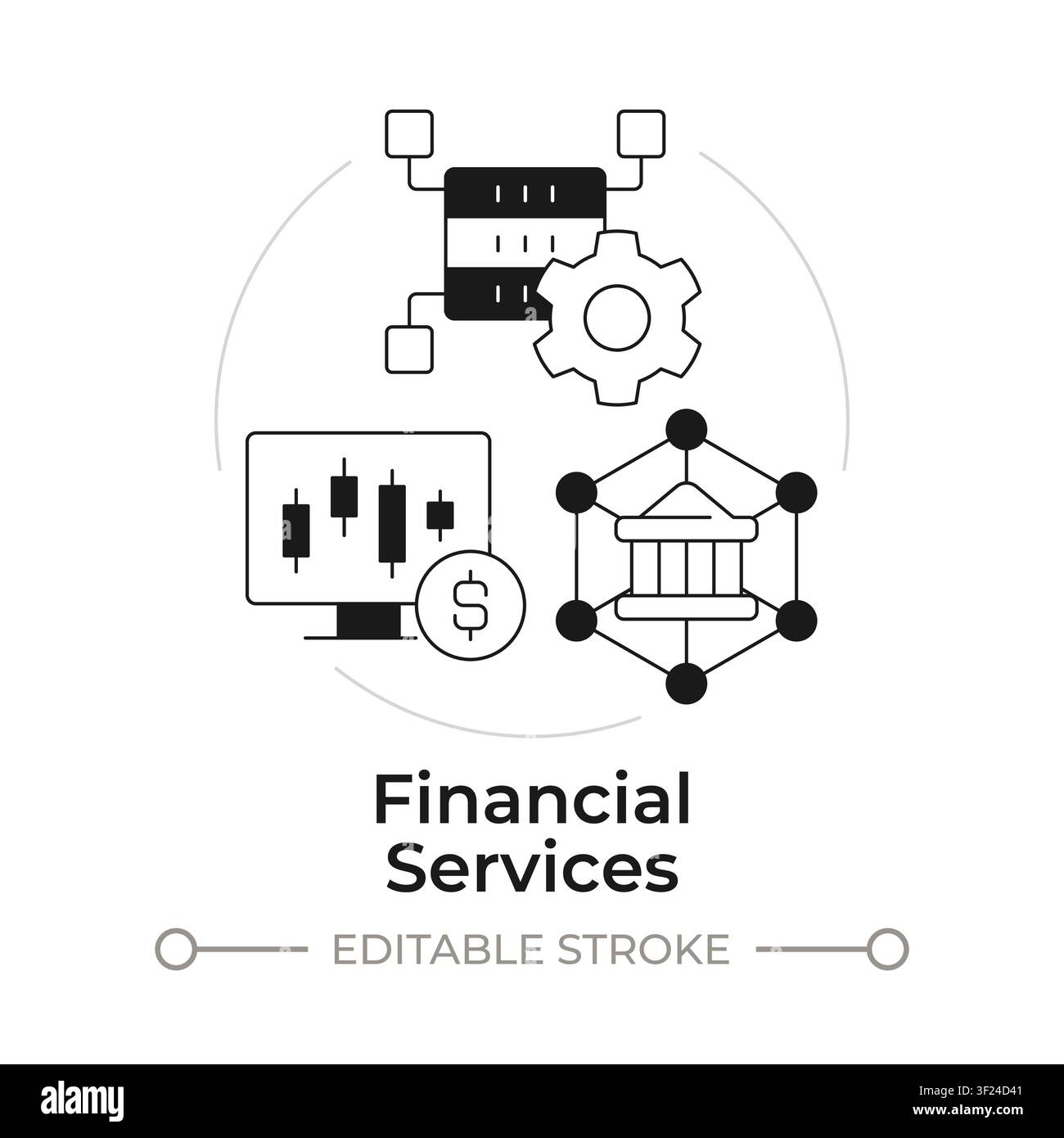 Financial services modern flat line concept icon Stock Vector