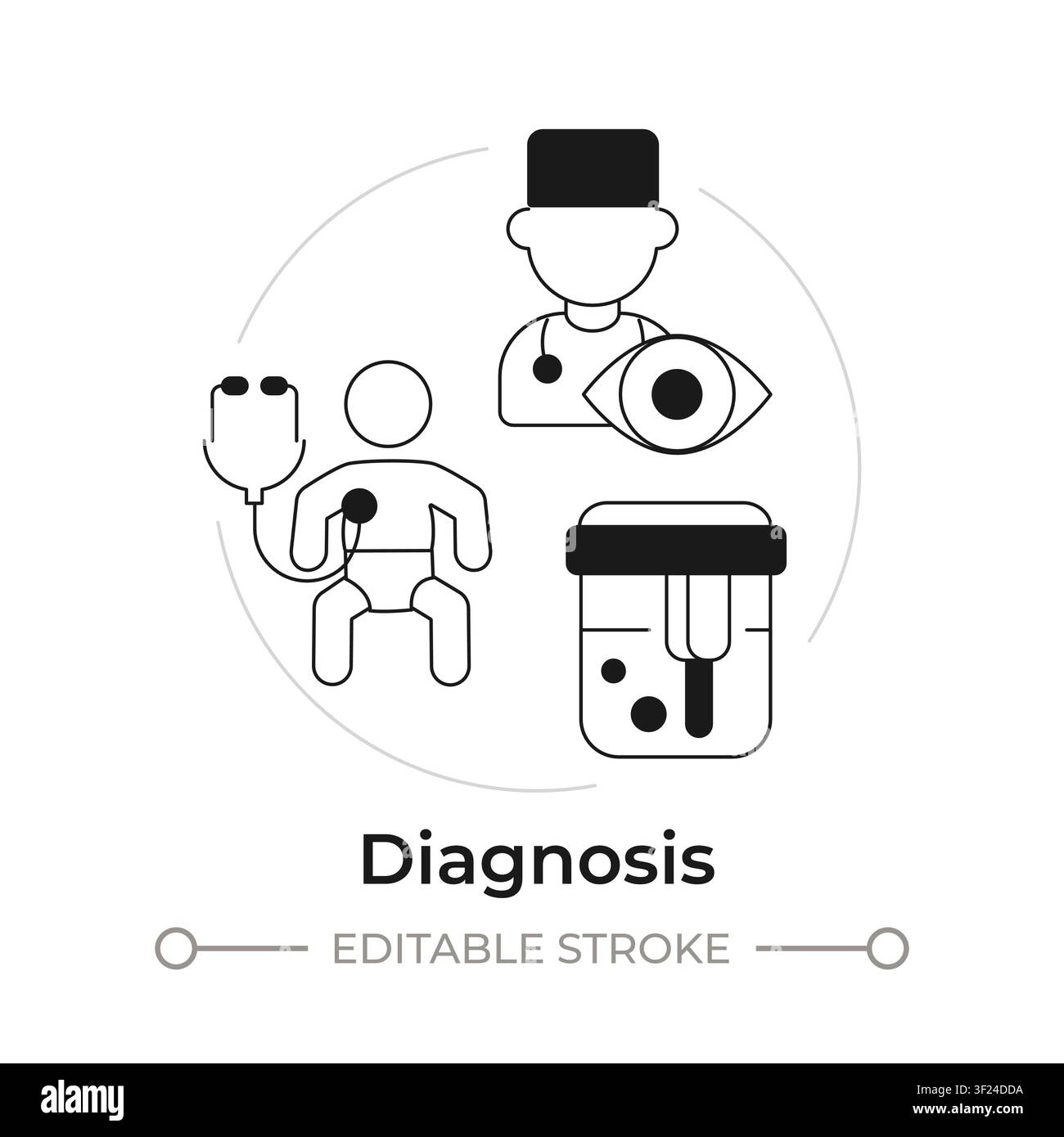 Diagnosis modern flat line concept icon Stock Vector