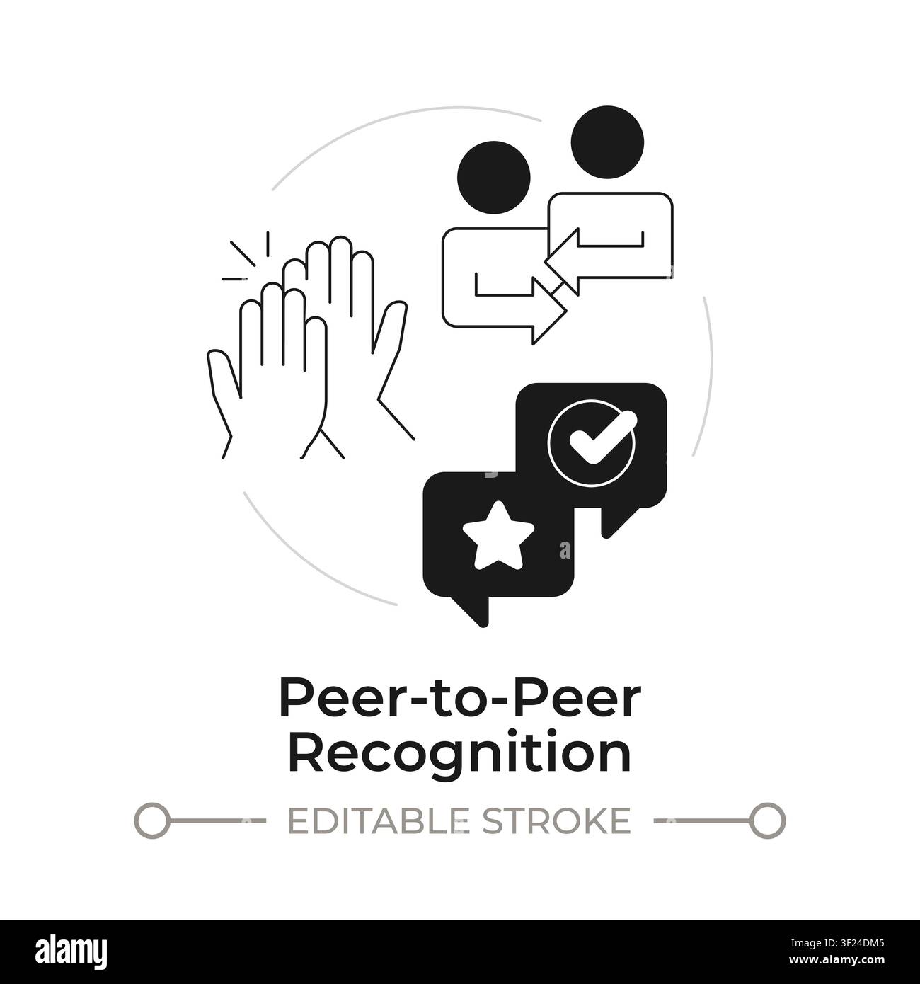 Peer to peer recognition modern flat line concept icon Stock Vector
