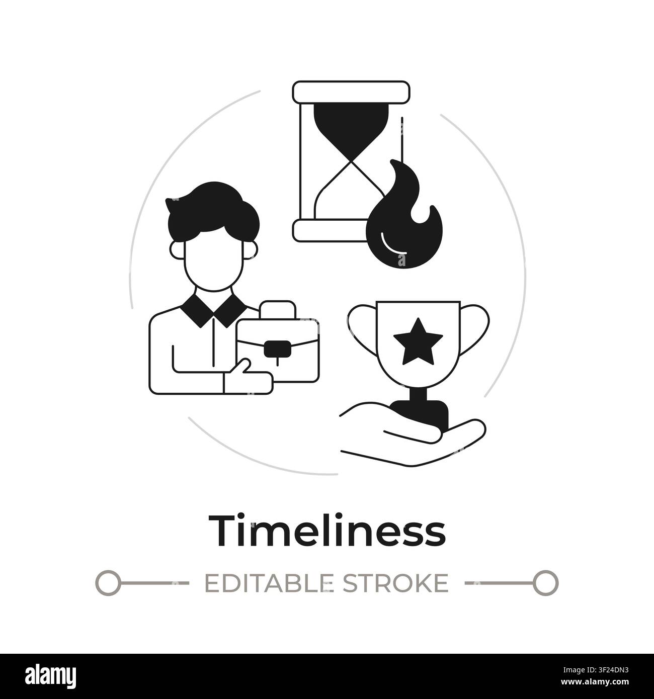 Timeliness modern flat line concept icon Stock Vector