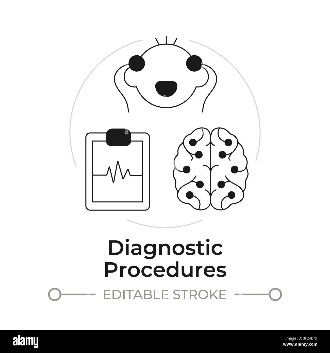 Diagnostic procedures modern flat line concept icon Stock Vector
